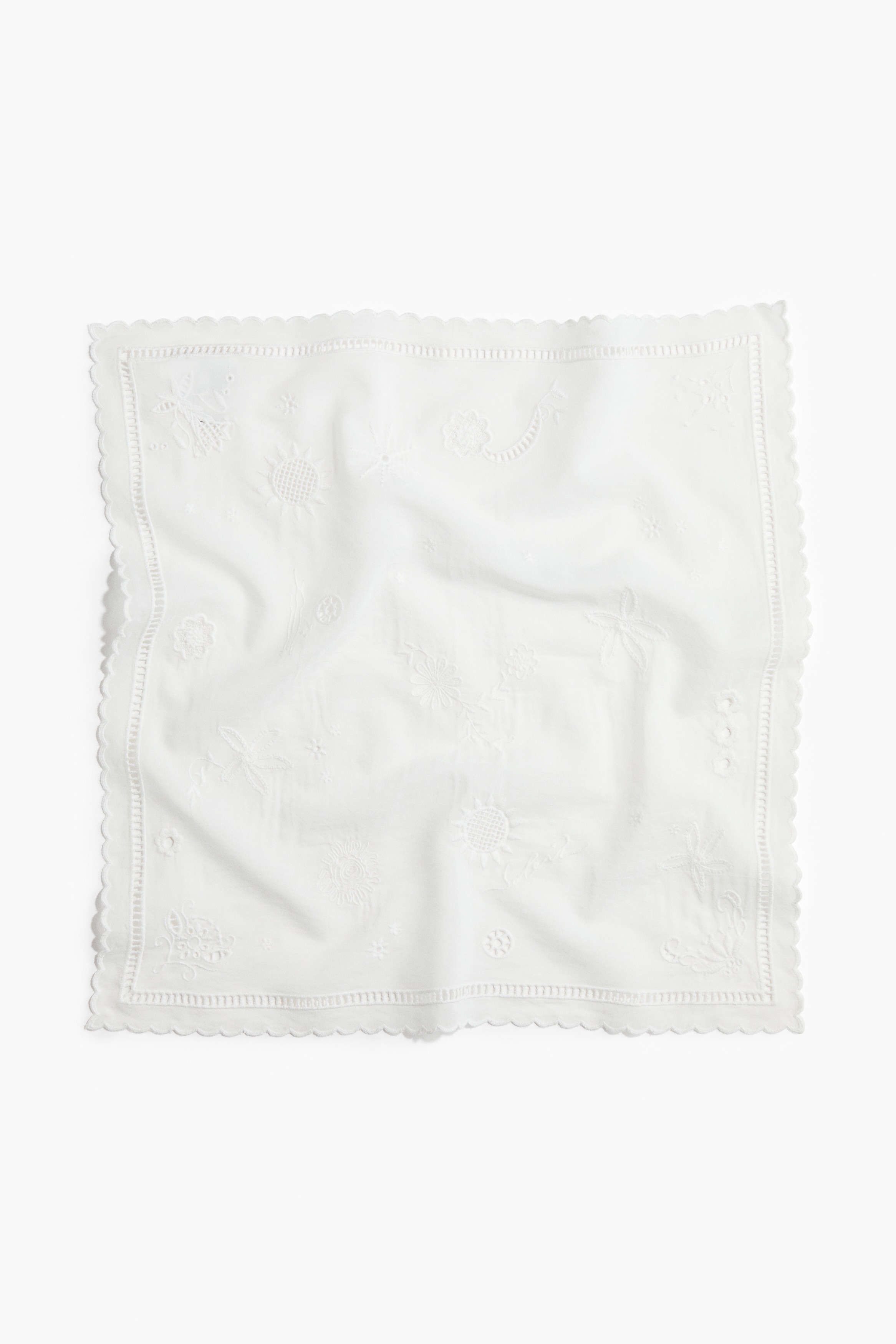 Broderie anglaise scarf - White