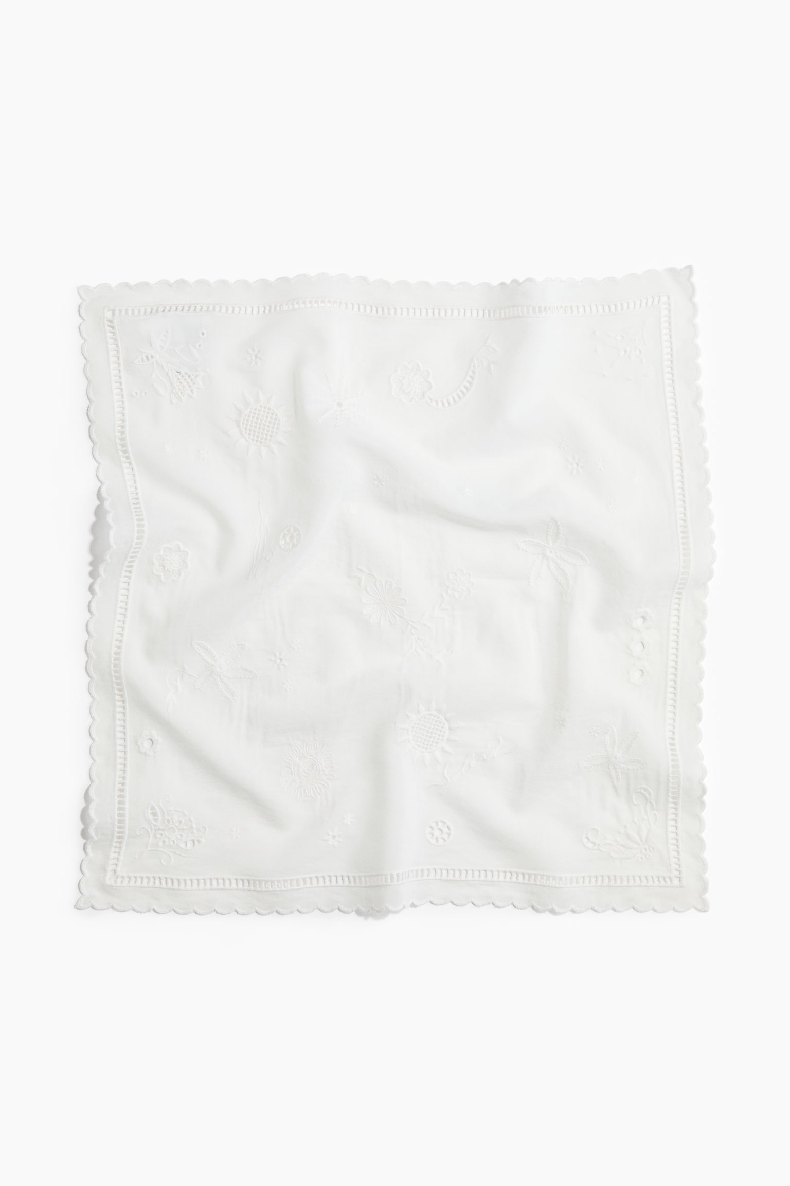 Broderie Anglaise Scarf - White - 1