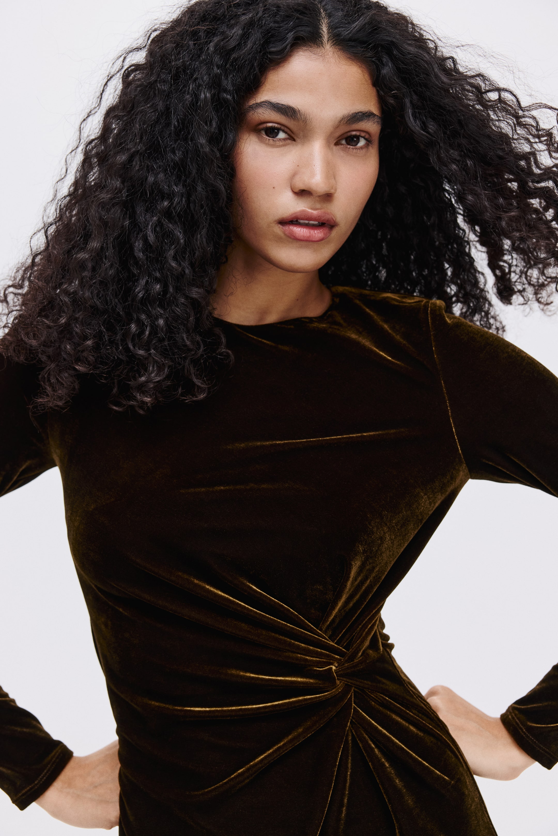 Vezi imaginea mai mare: Rochie cu detaliu răsucit - Verde-închis | H&M RO 2