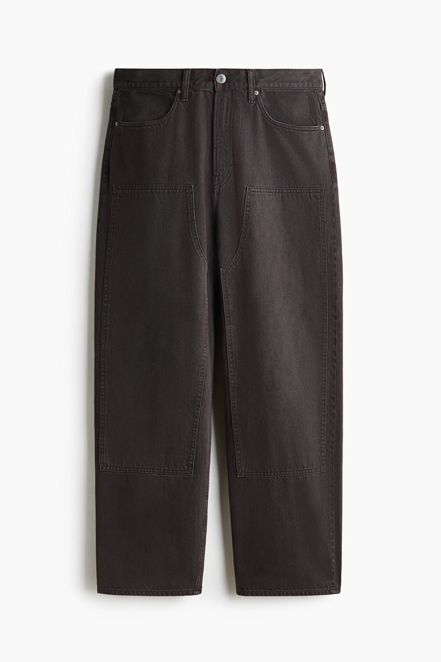 Мужские джинсы H&M Baggy Carpenter, цвет: Тёмный коричневый — фото 1