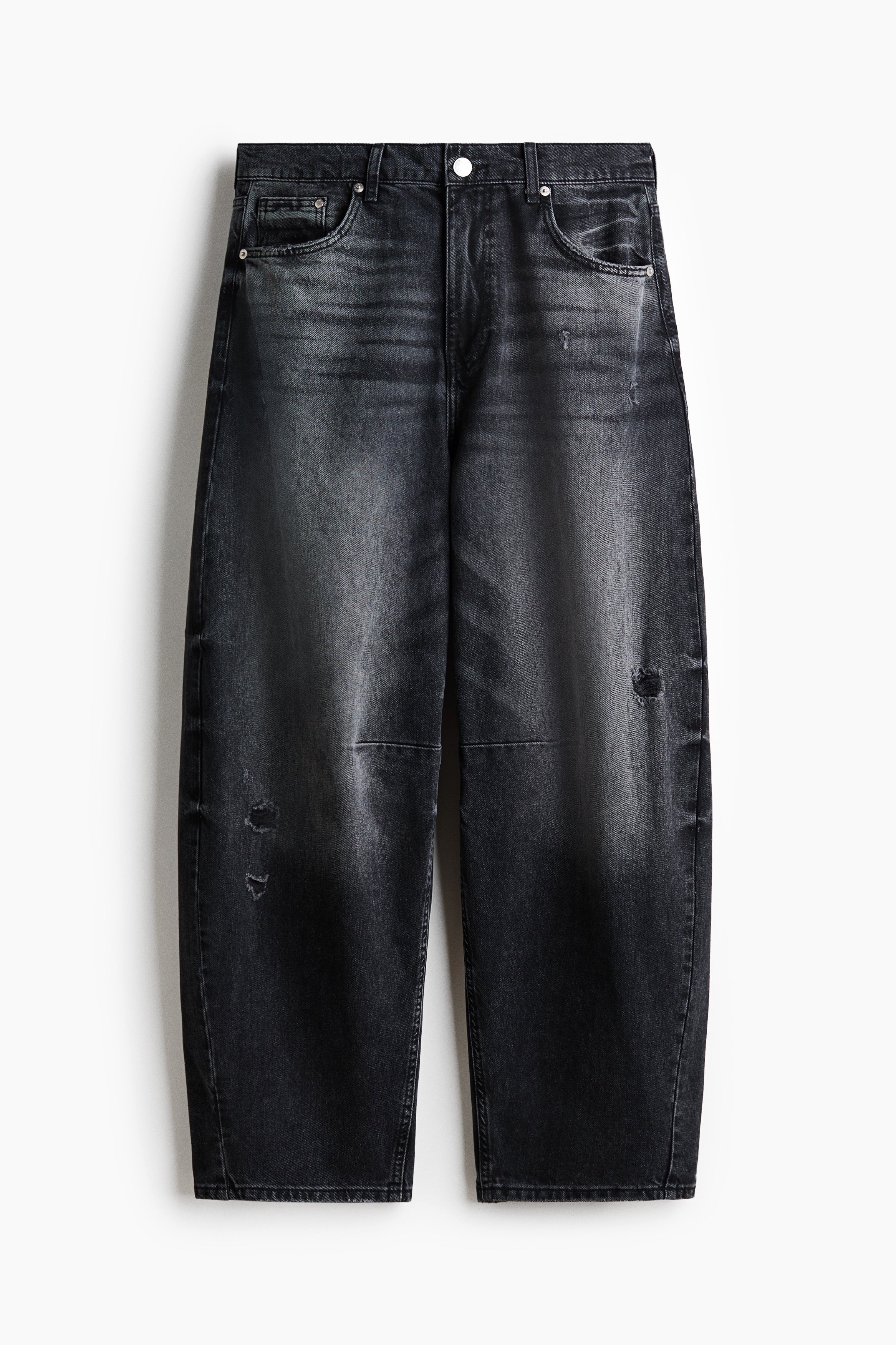 Baggy Barrel Jeans - Sprana czerń