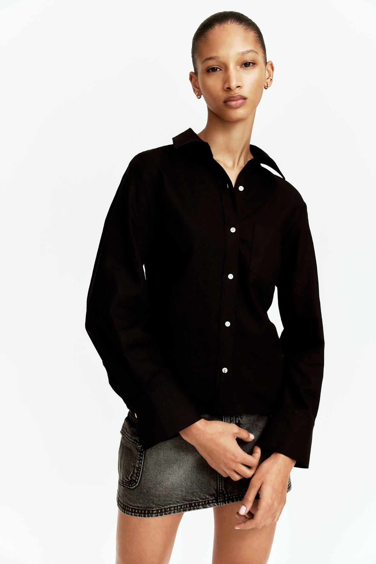 Gathered Linen-Blend Shirt - image 3