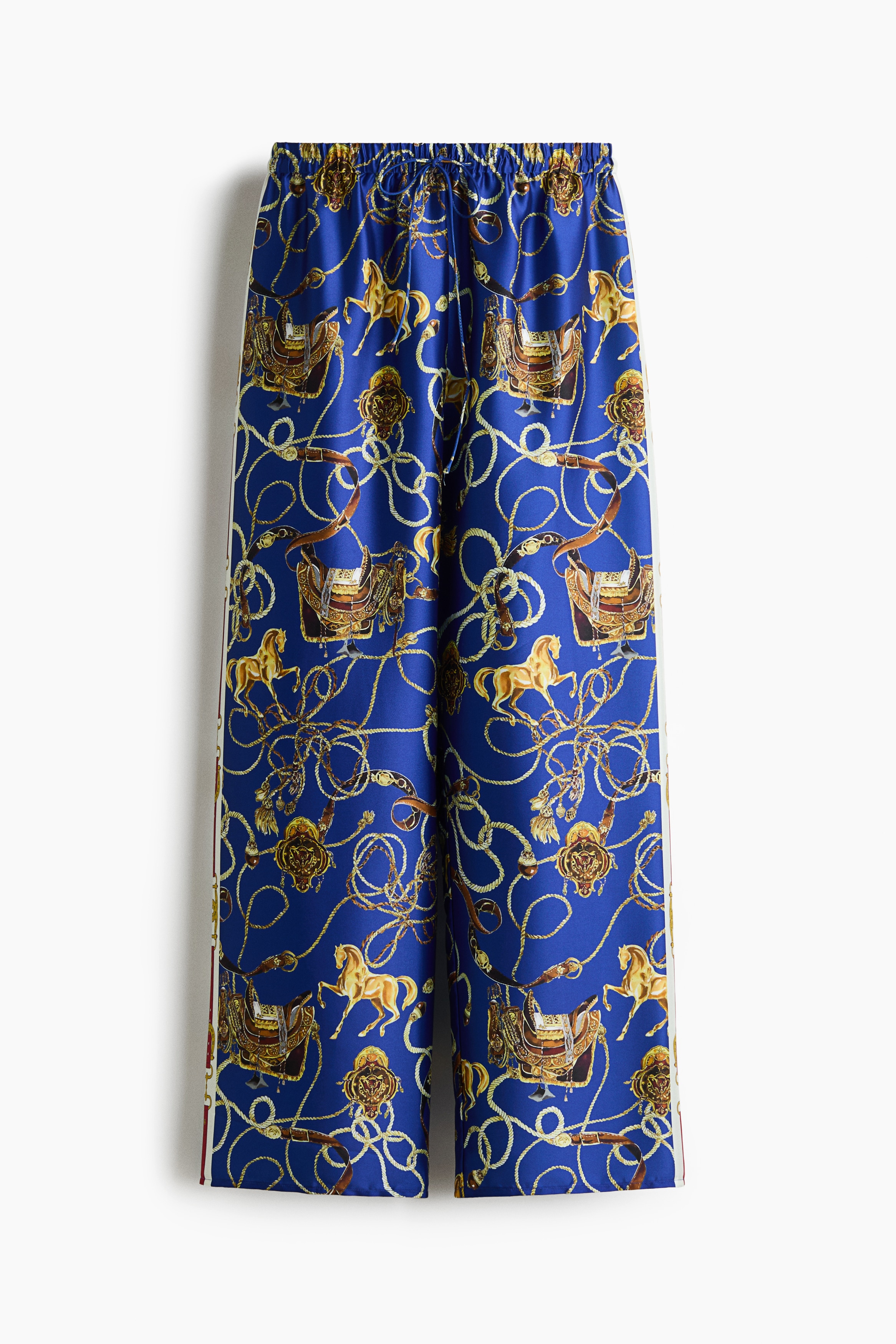 Pantalón estampado con cordón de ajuste - Azul oscuro/Estampado