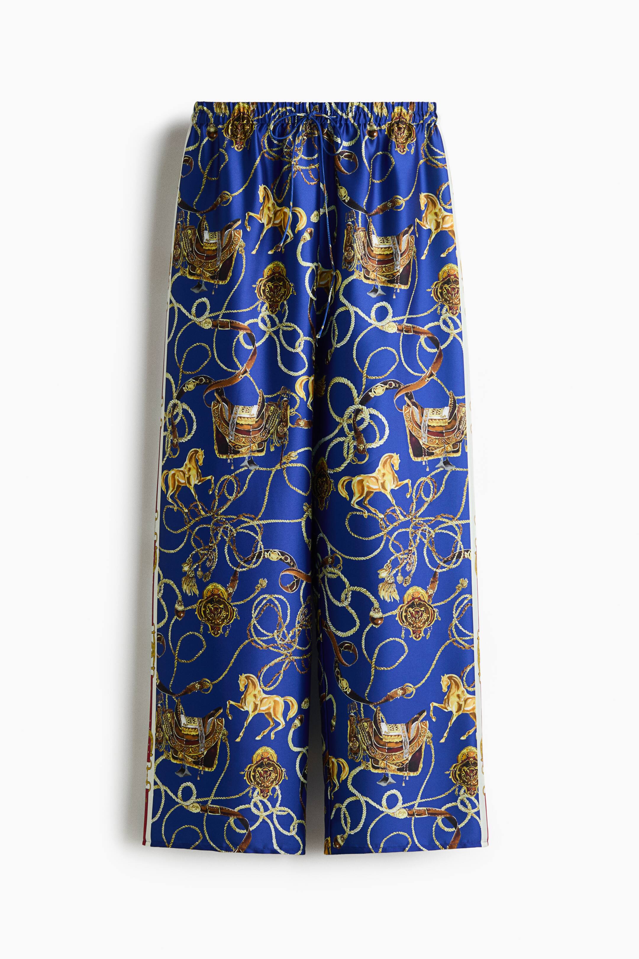 Переглянути збільшене зображення: Printed drawstring trousers - Синій/візерунок - Ladies | H&M UA 1