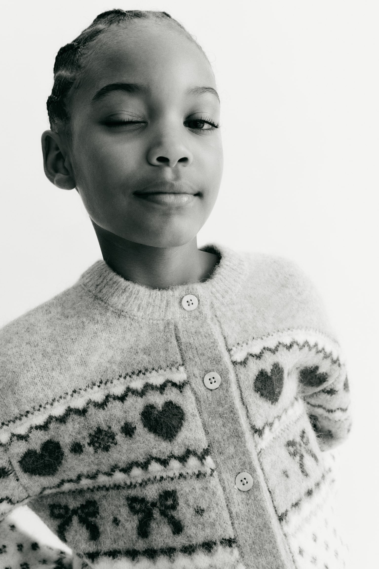 Детский кардиган H&M Jacquard-Knit, цвет: Пыльный синий — фото 4