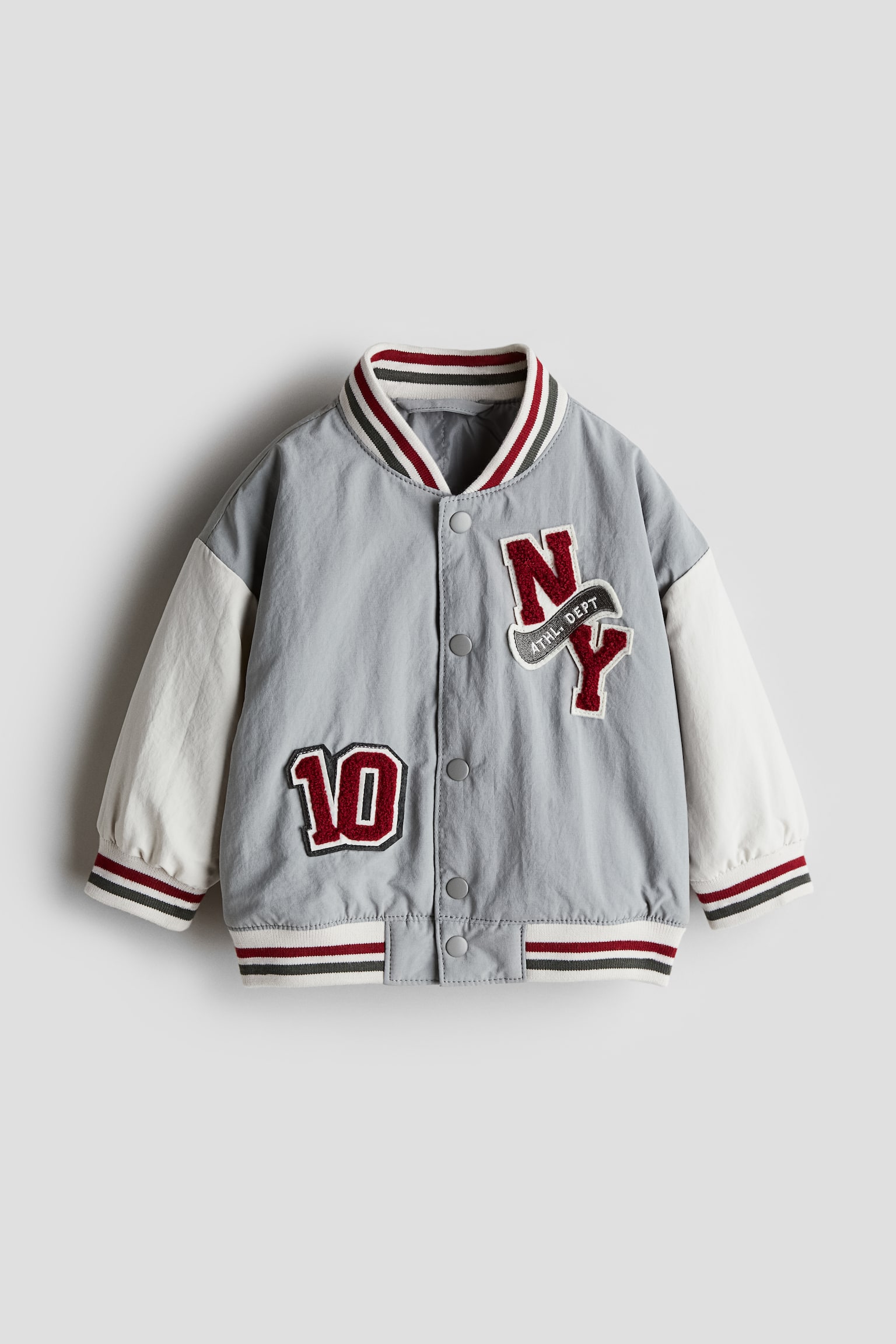 Padded baseball jacket - Light grey/NY - 1