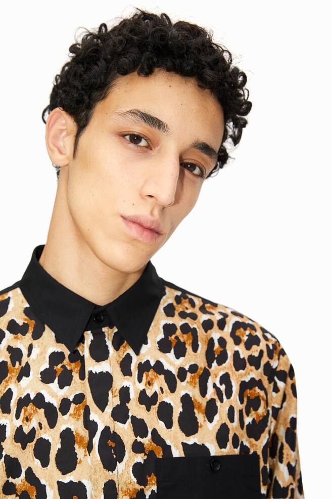 Leopardmønstret skjorte - Beige/Leopardmønstret - 7