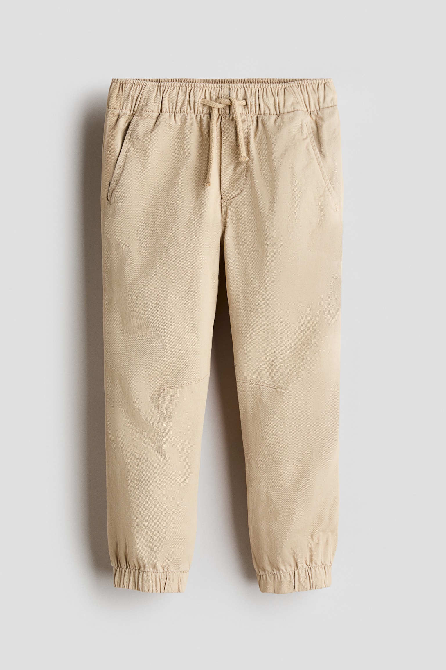 Cotton Twill Joggers - Beige/Khaki green