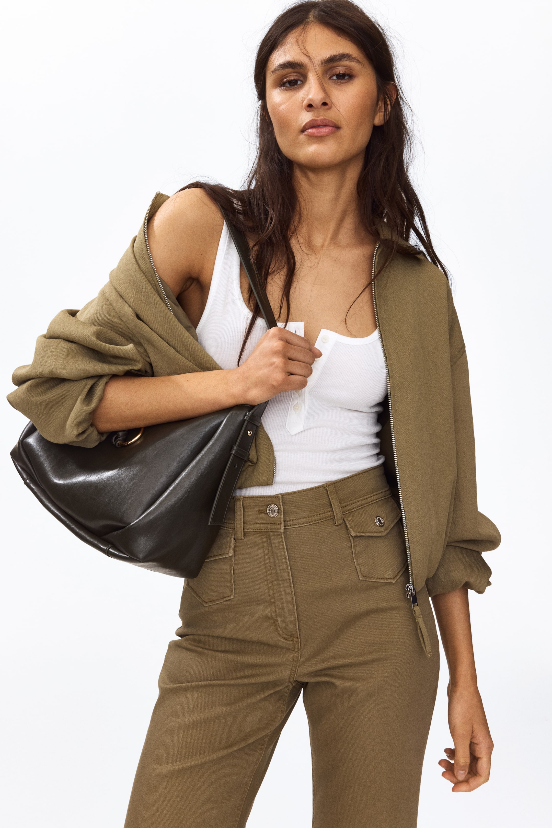 Женские брюки H&M Flared ankle-length trousers — фото 4