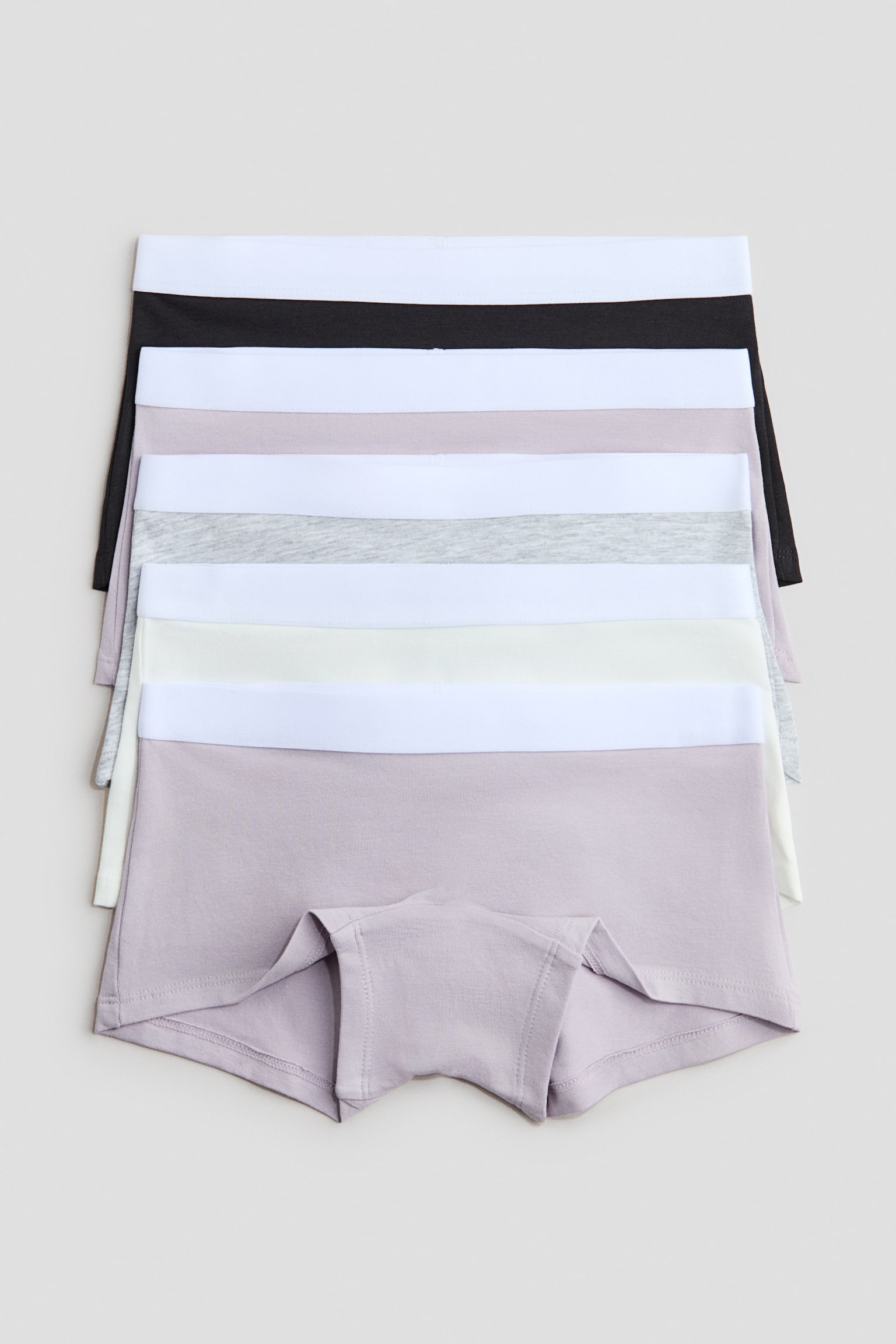 5-pak boxertrusser i bomuld - Lyslilla/Creme/Sort/Ferskenrosa/Sort/Blå/Blomstret