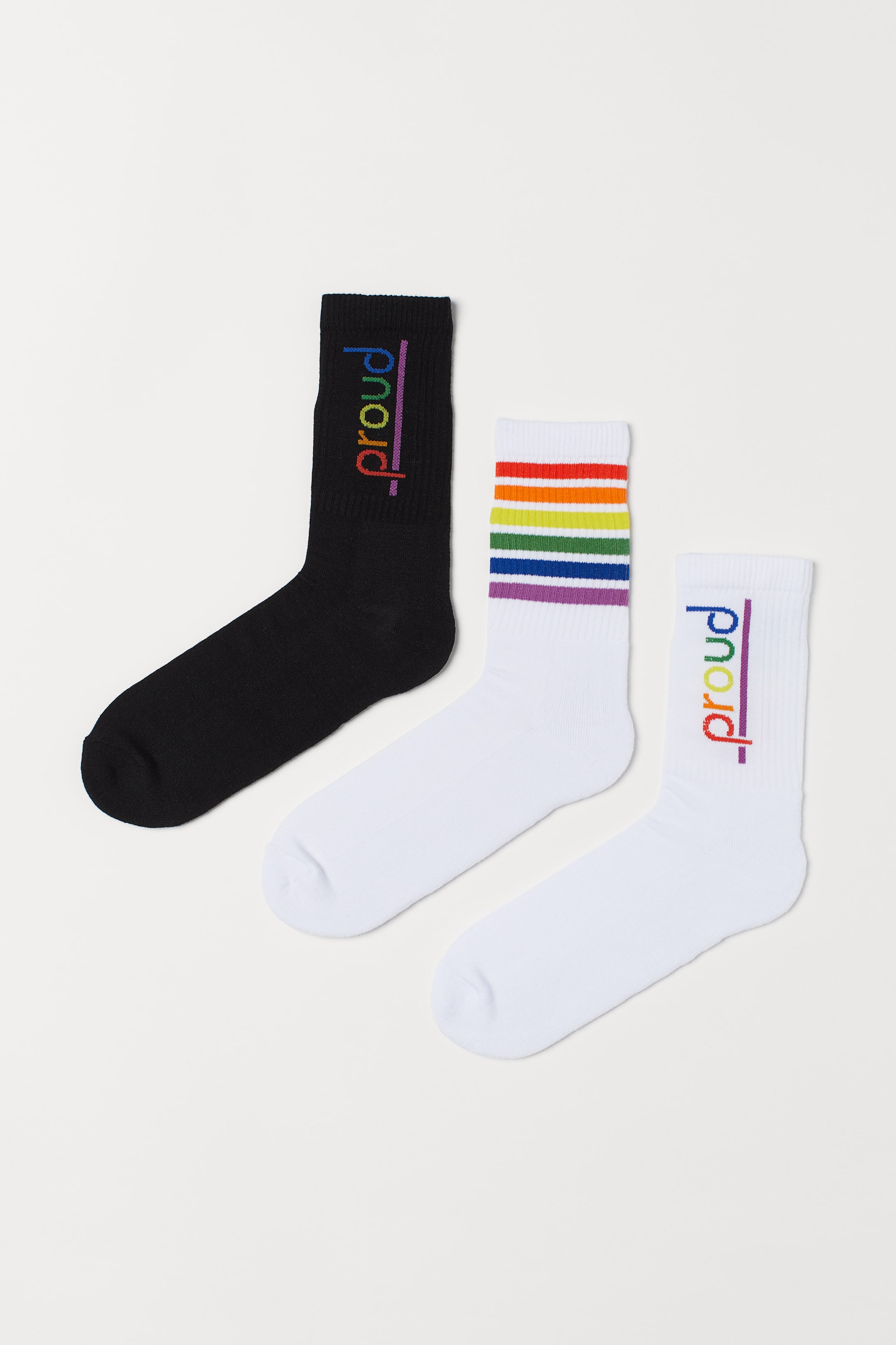 Grotere afbeelding bekijken: 3 paar sokken - Wit/zwart - HEREN | H&M NL 1