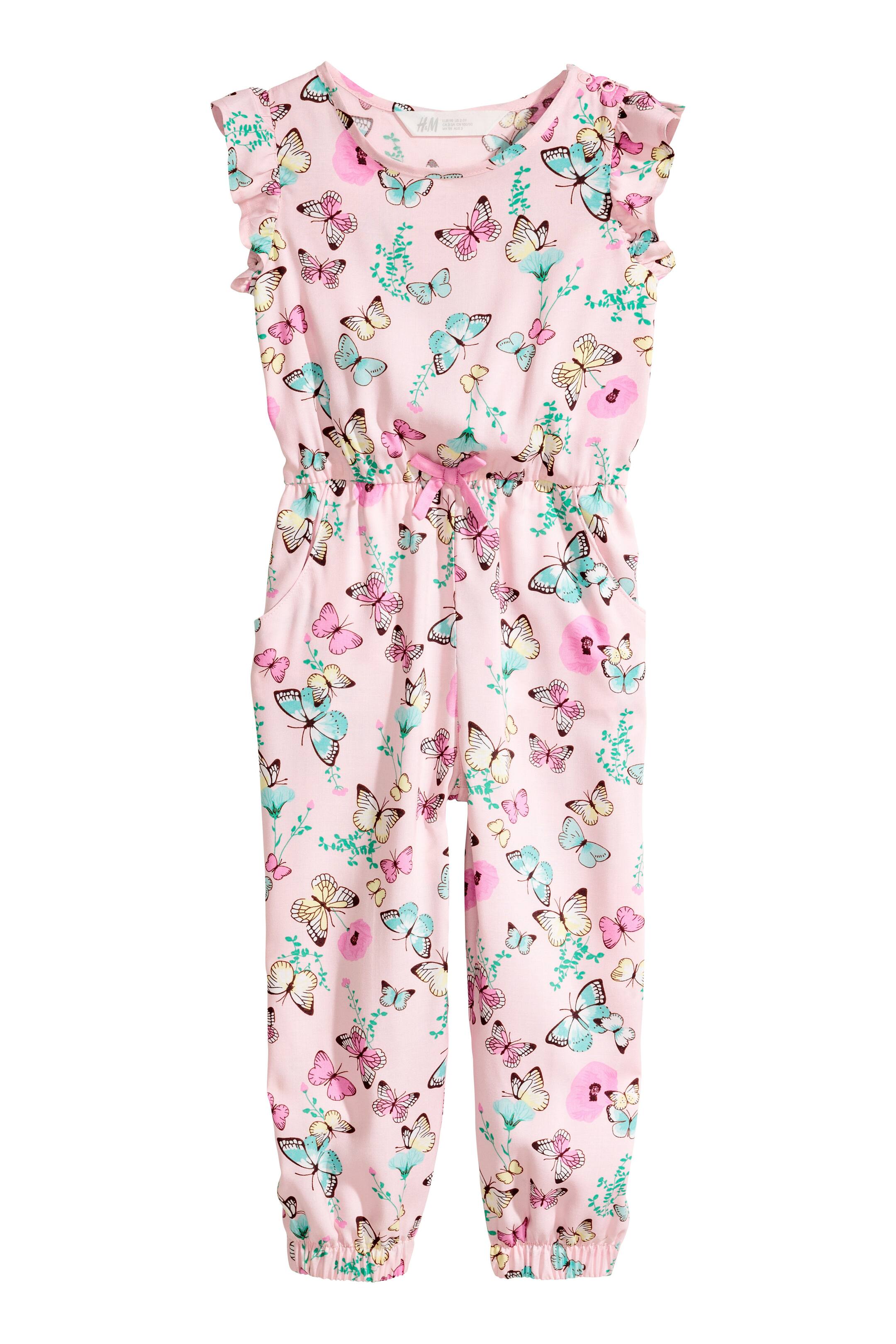 View larger image: Patterned jumpsuit - Light pink/Butterflies - Kids | H&M GB 1