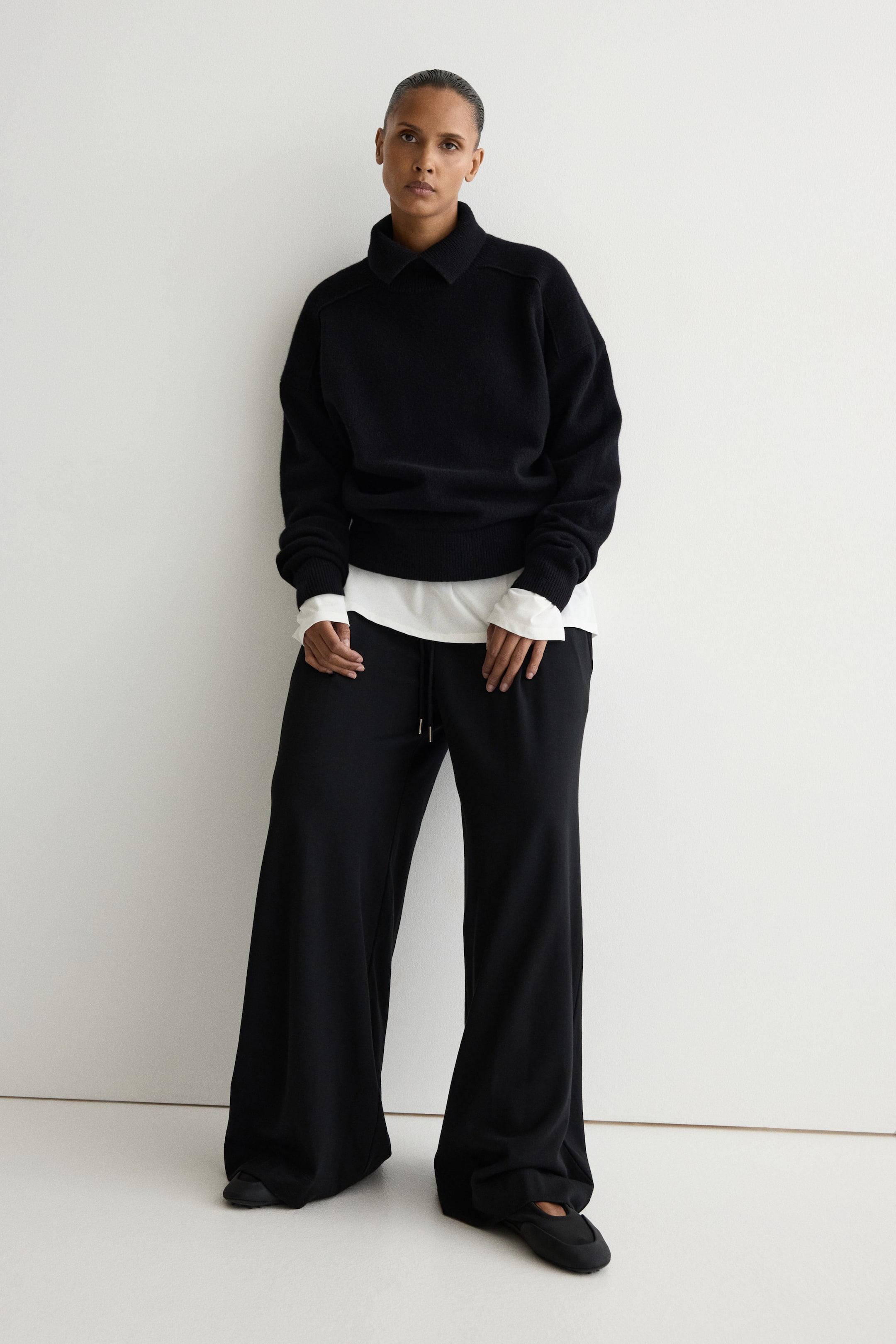 Pantalon MAMA à cordon avec plis