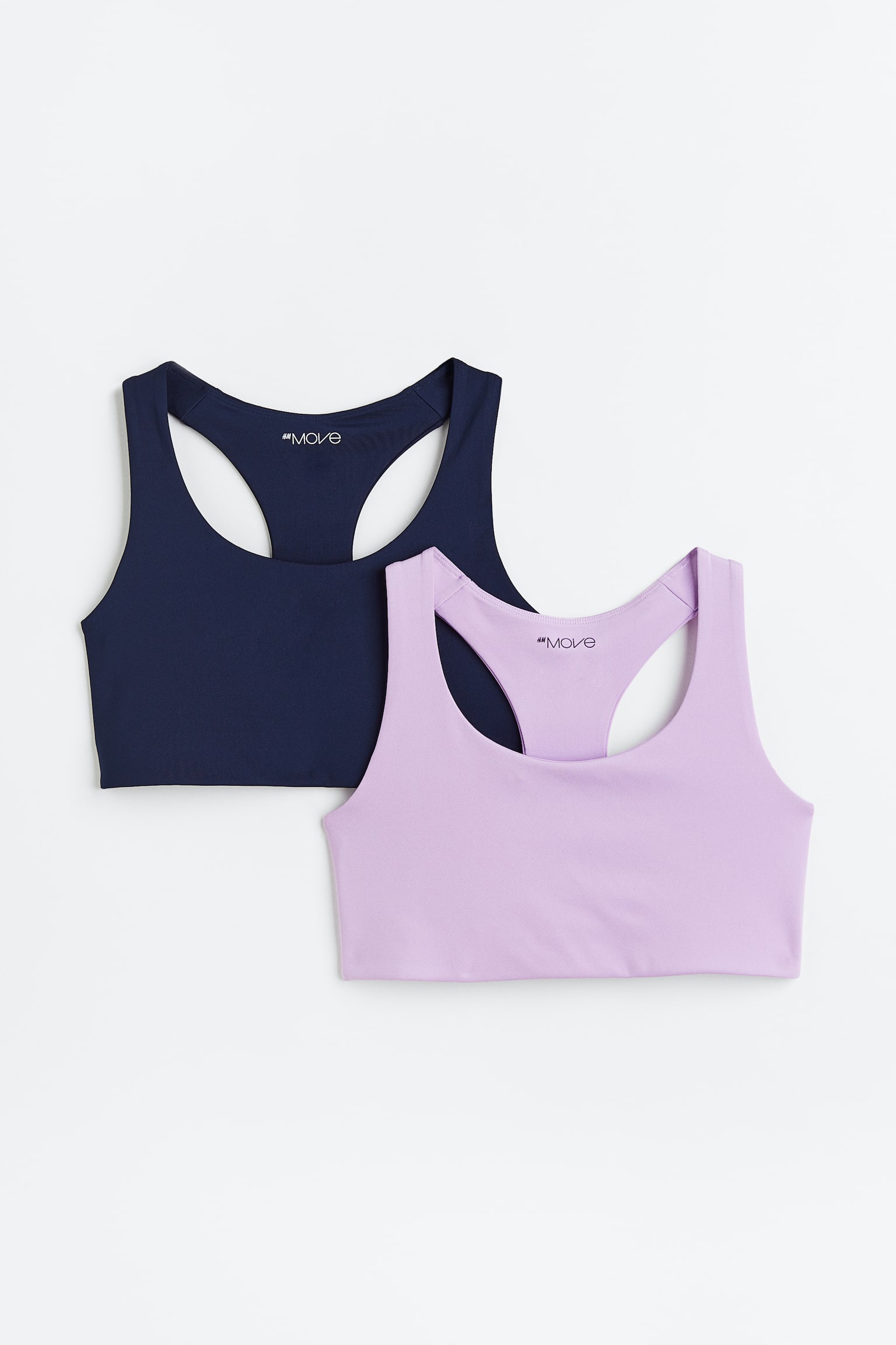 2-pack Medium Support Sports Bras - Light purple/Navy blue/Dark khaki green/White/Plum purple/Light beige/Black/White/Light beige/Brown/Beige/Dark purple/Light beige/Pink/Dark green/Black/Light blue/White/Navy blue/Black - 1