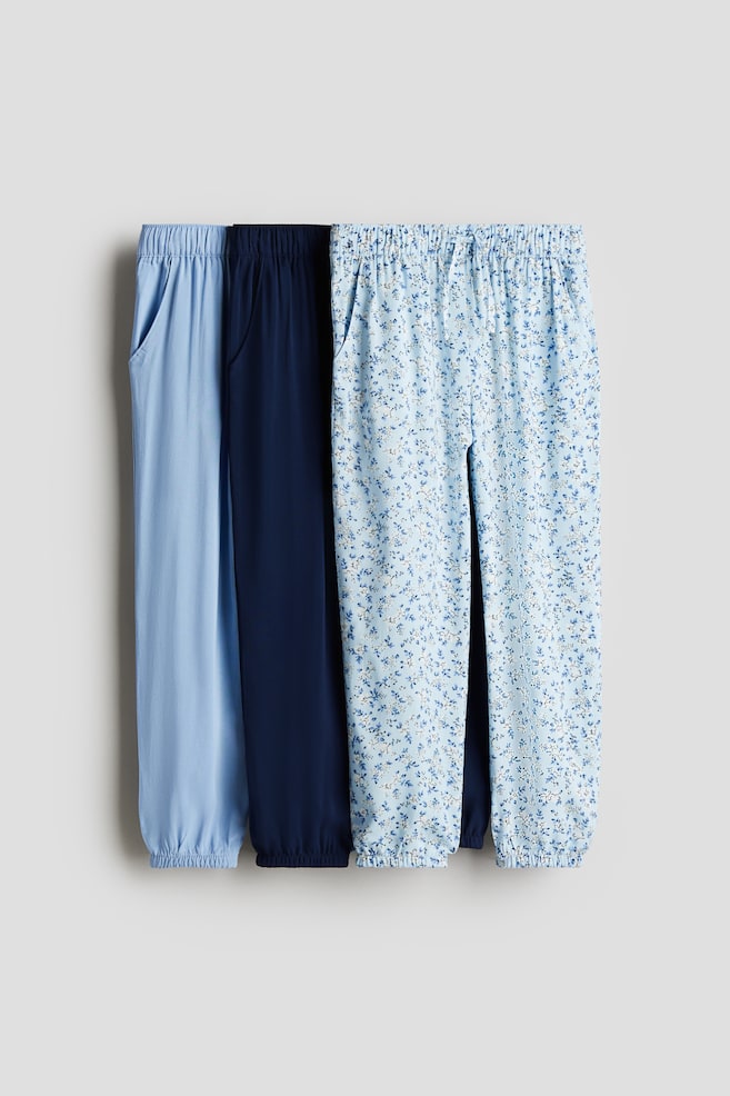 Pack de 3 joggers - Azul claro/Floral/Amarillo claro/Floral/Azul marino/Floral/Rosa/Floral - 1