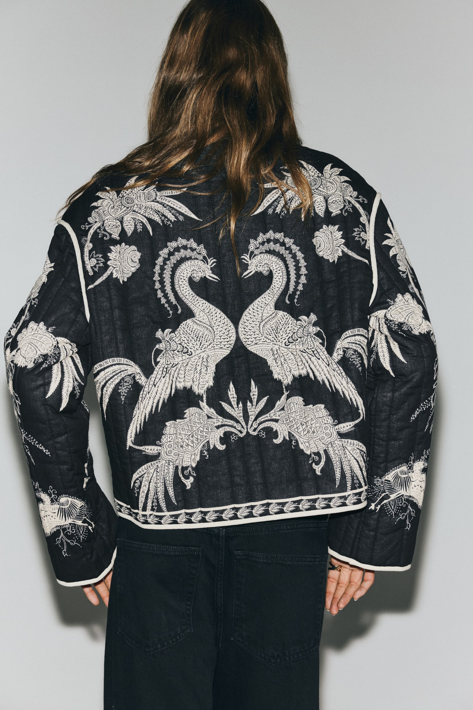 Giacca trapuntata - Nero/fantasia - 6