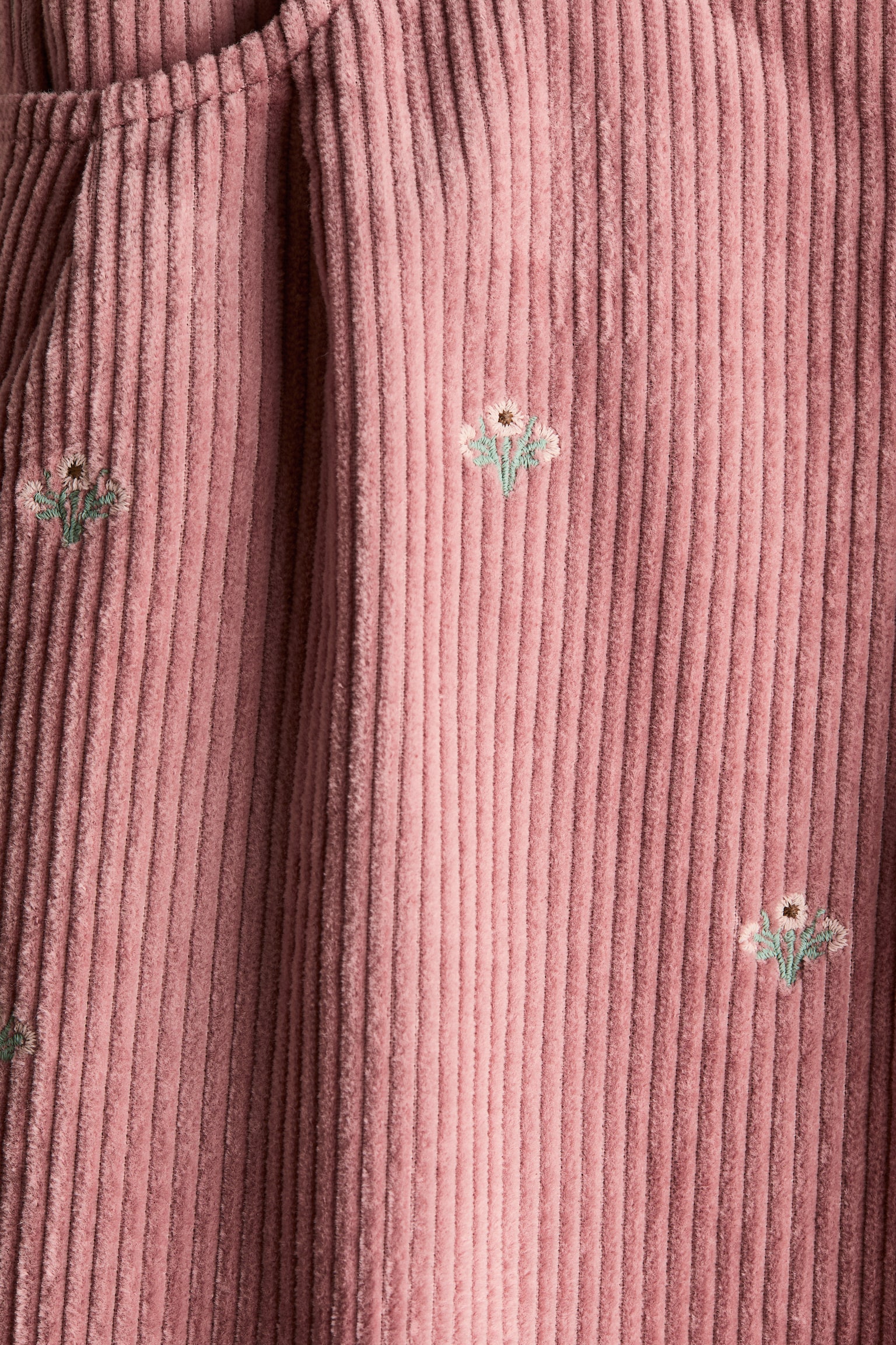 Детские брюки H&M Embroidered-Detail Corduroy, цвет: Пыльный розовый — фото 5