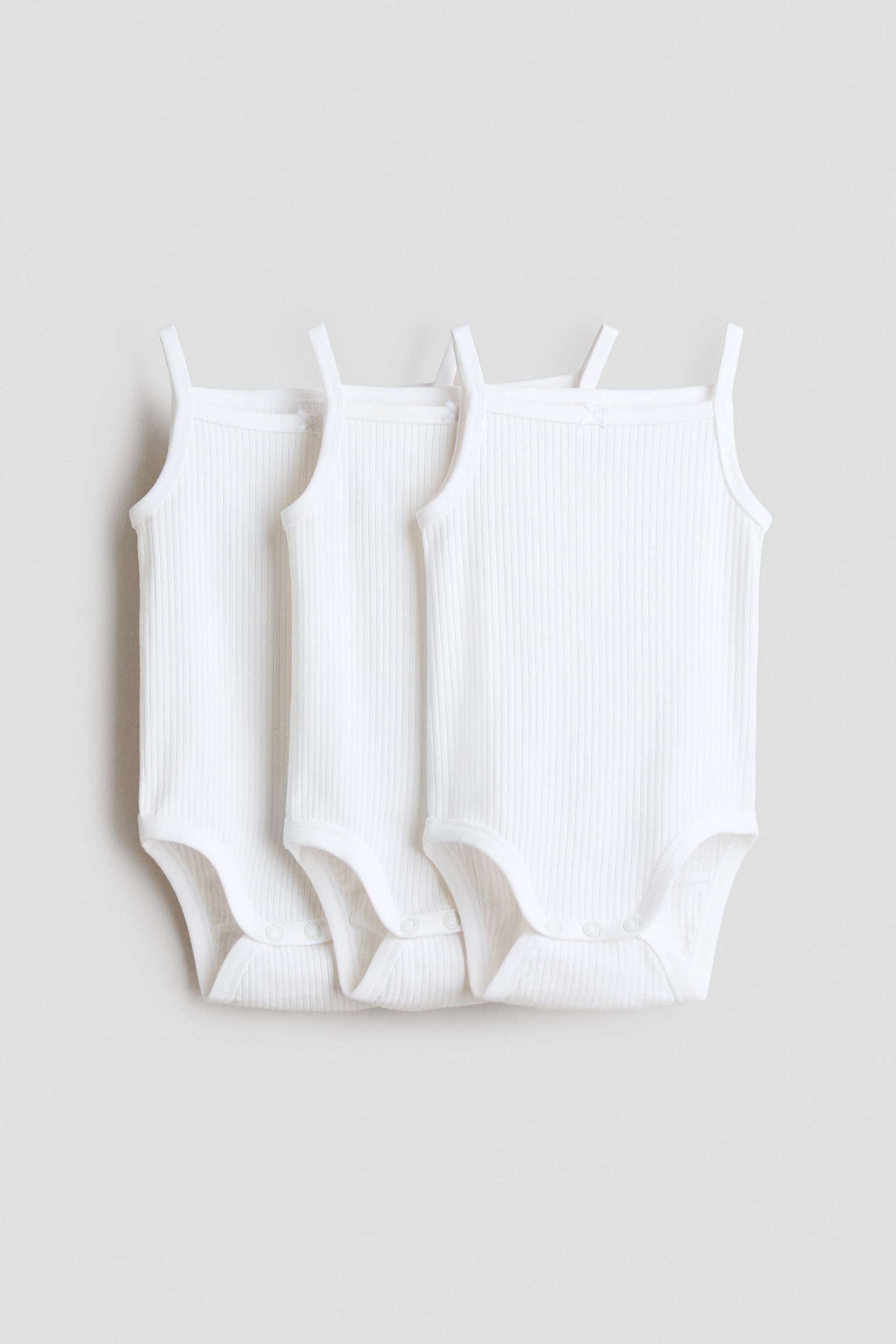 3-pack sleeveless bodysuits - White/Light dusty pink/Beige/Beige/White/Light blue/Light beige/Light purple/Beige - 1