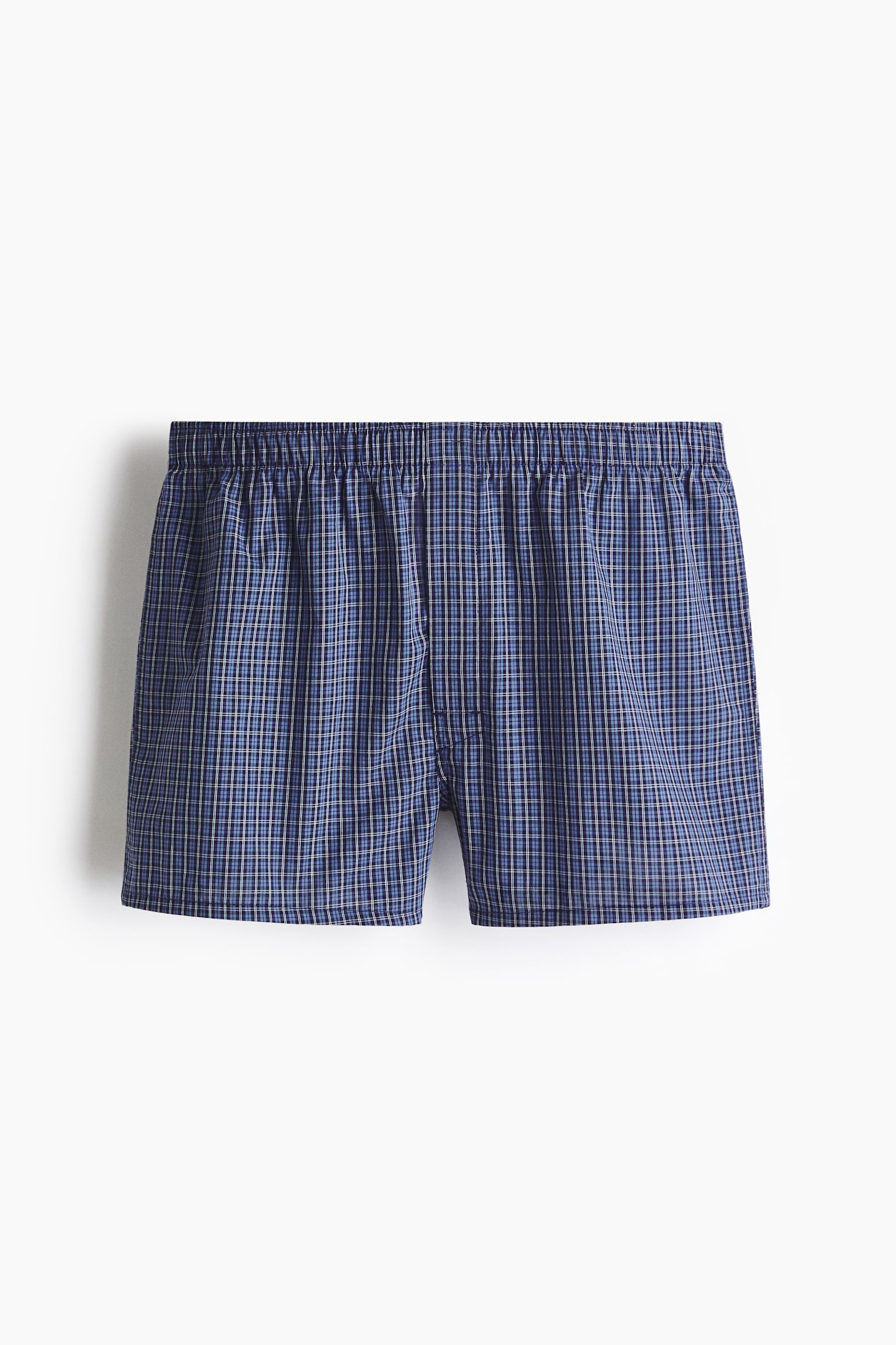 Pack de 4 boxers em tecido - Azul escuro/Quadrados/Azul claro/Azul escuro/Preto/Cinzento/Lilás/Riscas/Preto/Quadrados brancos/Cinzento escuro/Quadrados/Branco/Bege/Verde caqui escuro/Rosa/Quadrados/Azul/Quadrados/Azul marinho/Riscas/Lilás/Riscas/Azul/Quadrados - 4