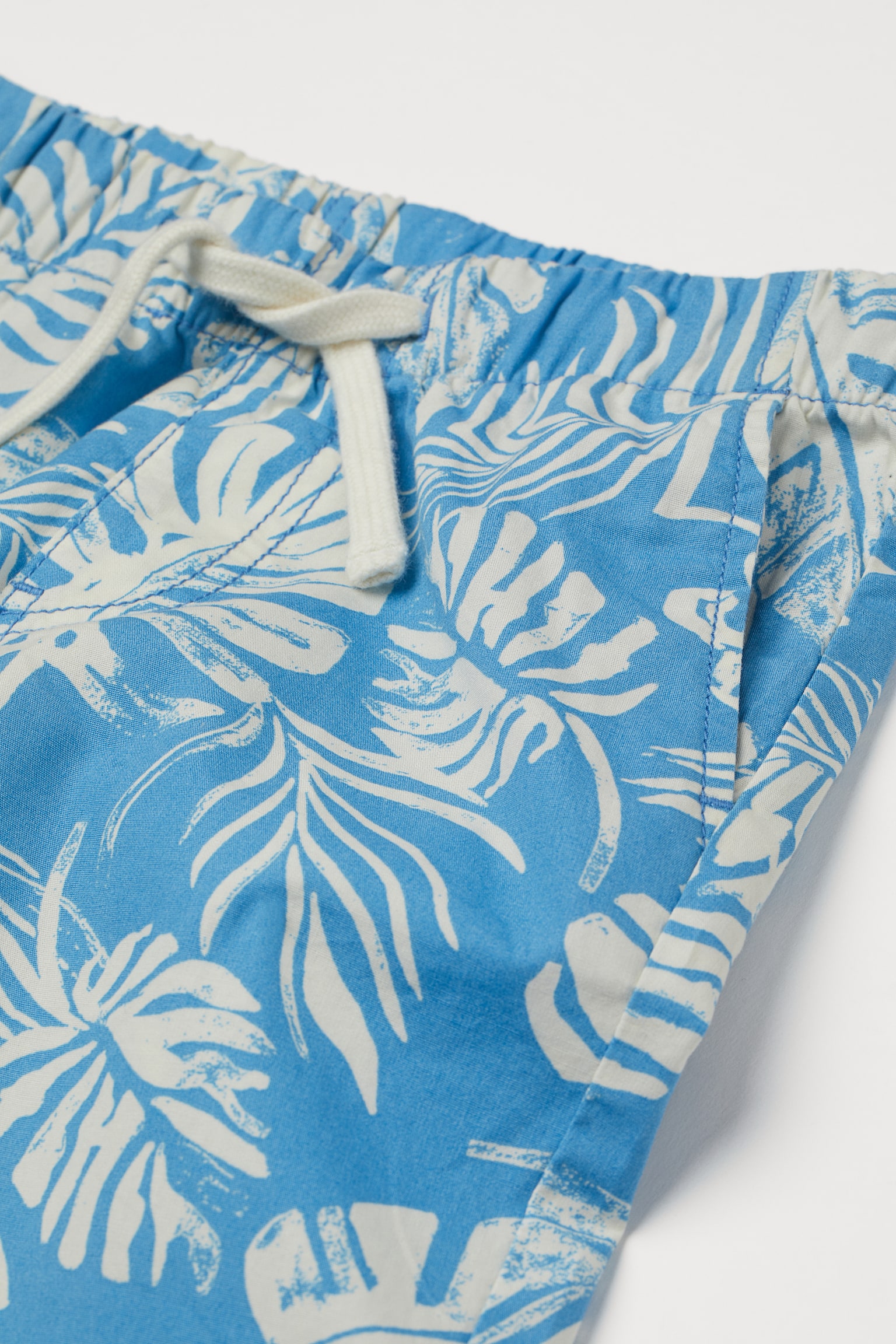 Cotton shorts - Blue/Leaf print - 2