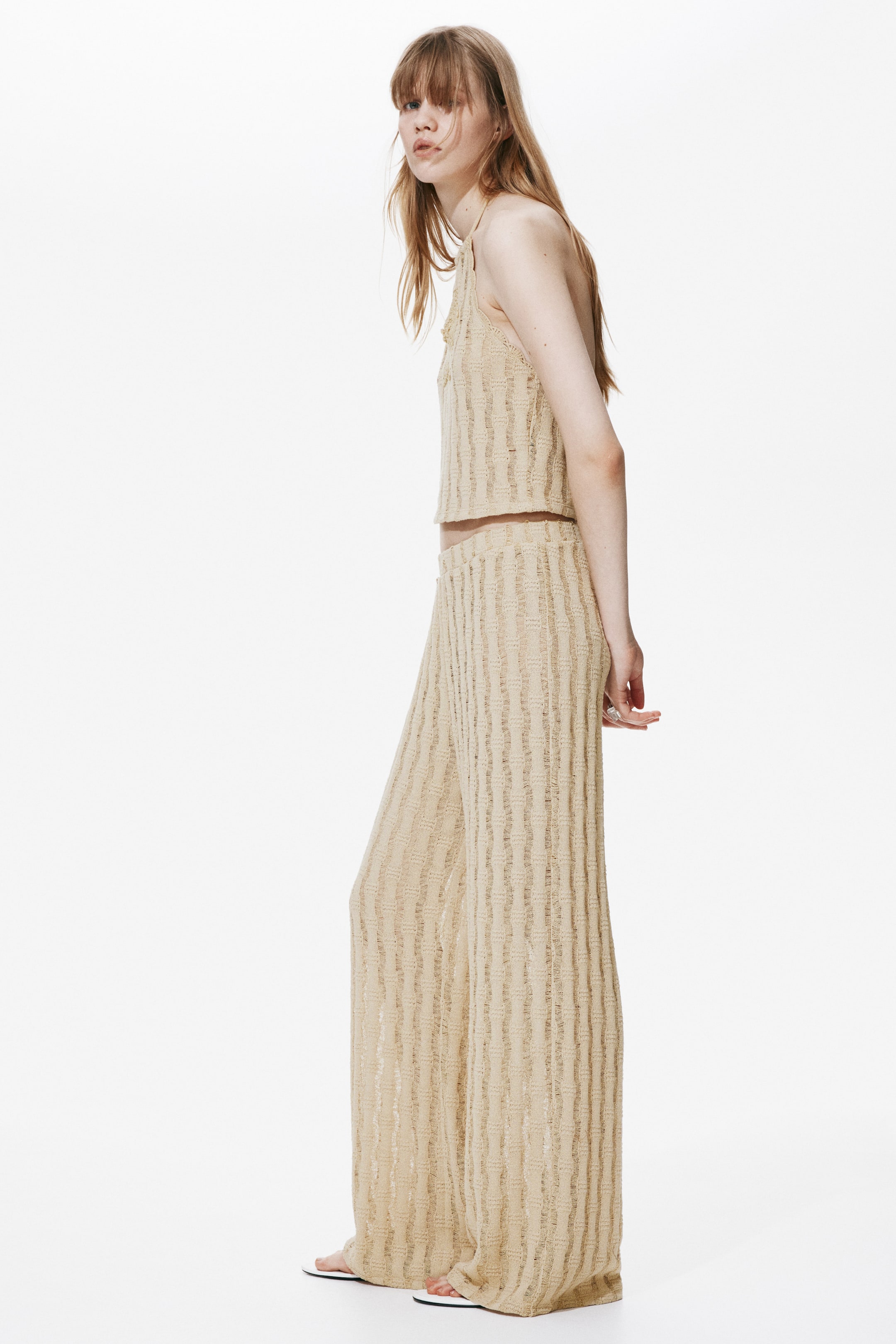 Pantalon en tricot à taille élastique