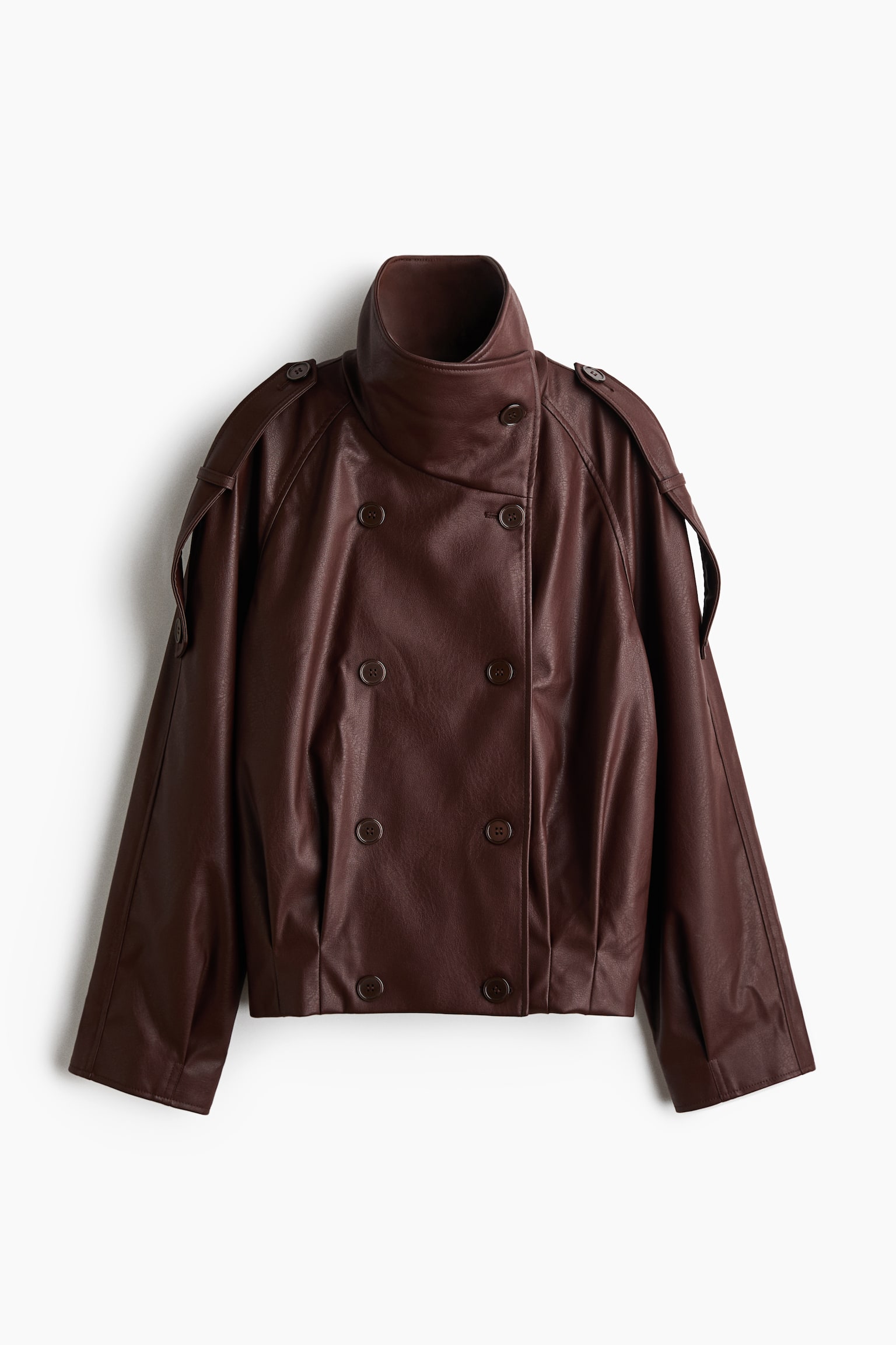 Casaco assertoado com gola tubular - Bordeaux/Toupeira - 1