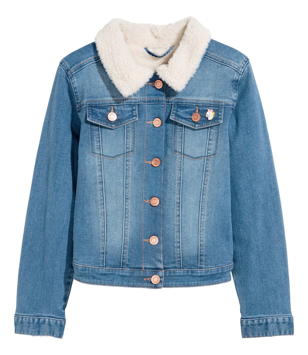 Pile-lined denim jacket - Denim blue - Kids | H&M GB