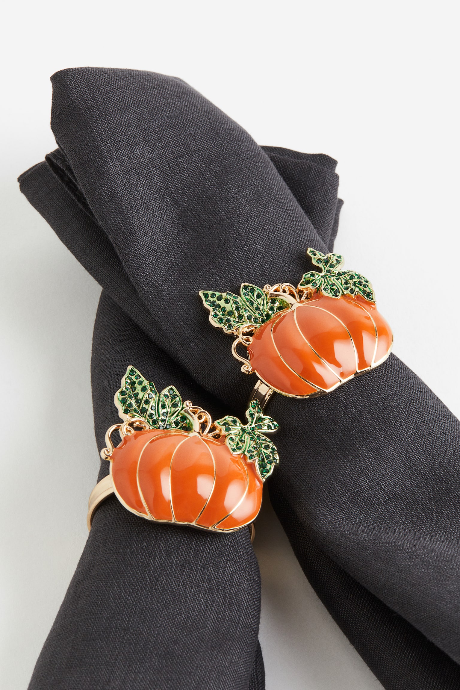 2-pack pumpkin-detail napkin rings - Orange/Pumpkin - 3