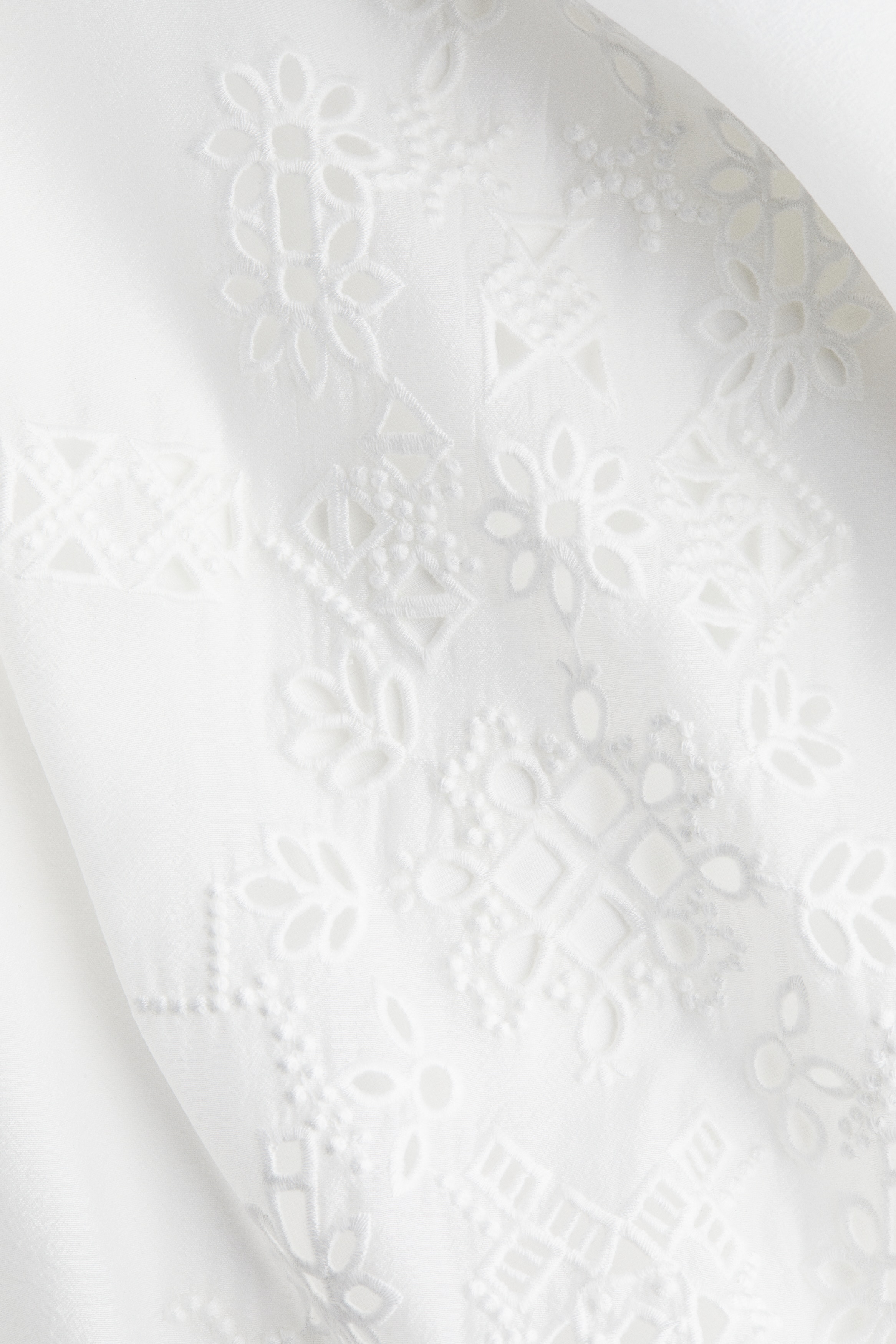 Women's White Camisole Dress with Eyelet Embroidery