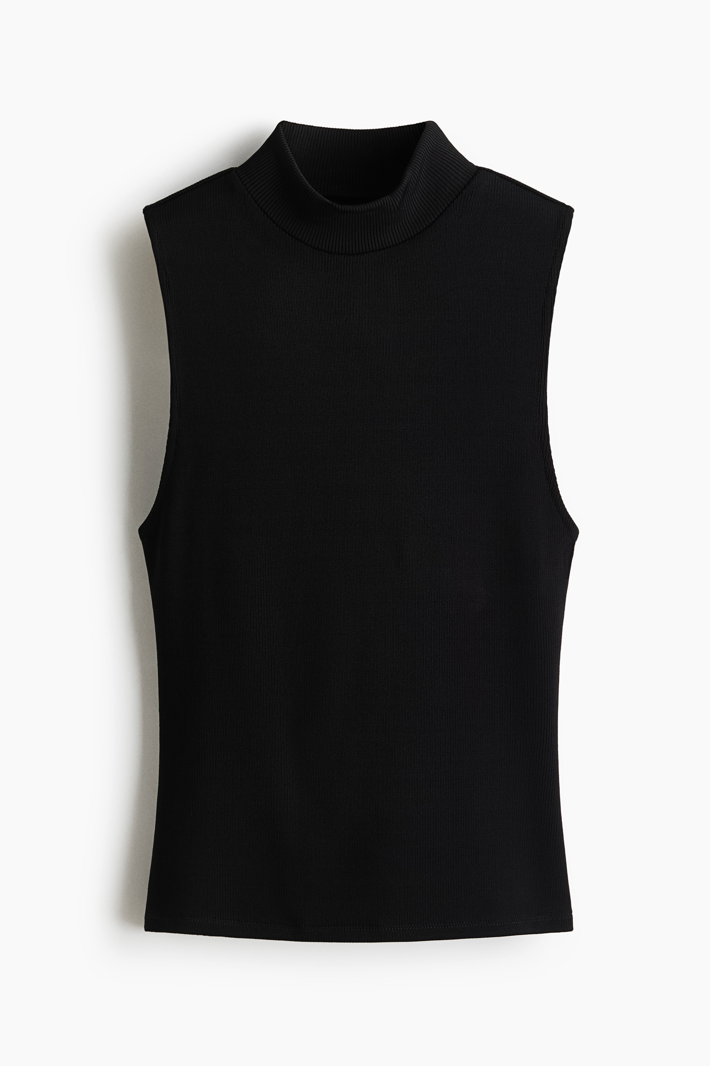 Viscose turtleneck top - Crna/Bela