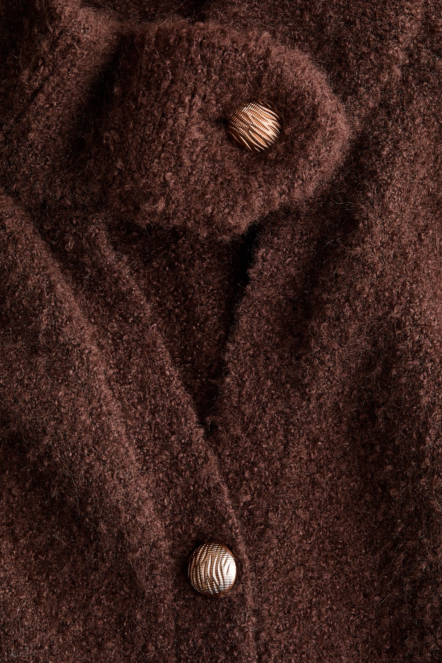 Женский кардиган H&M Oversized bouclé-knit, цвет: Коричневый — фото 6