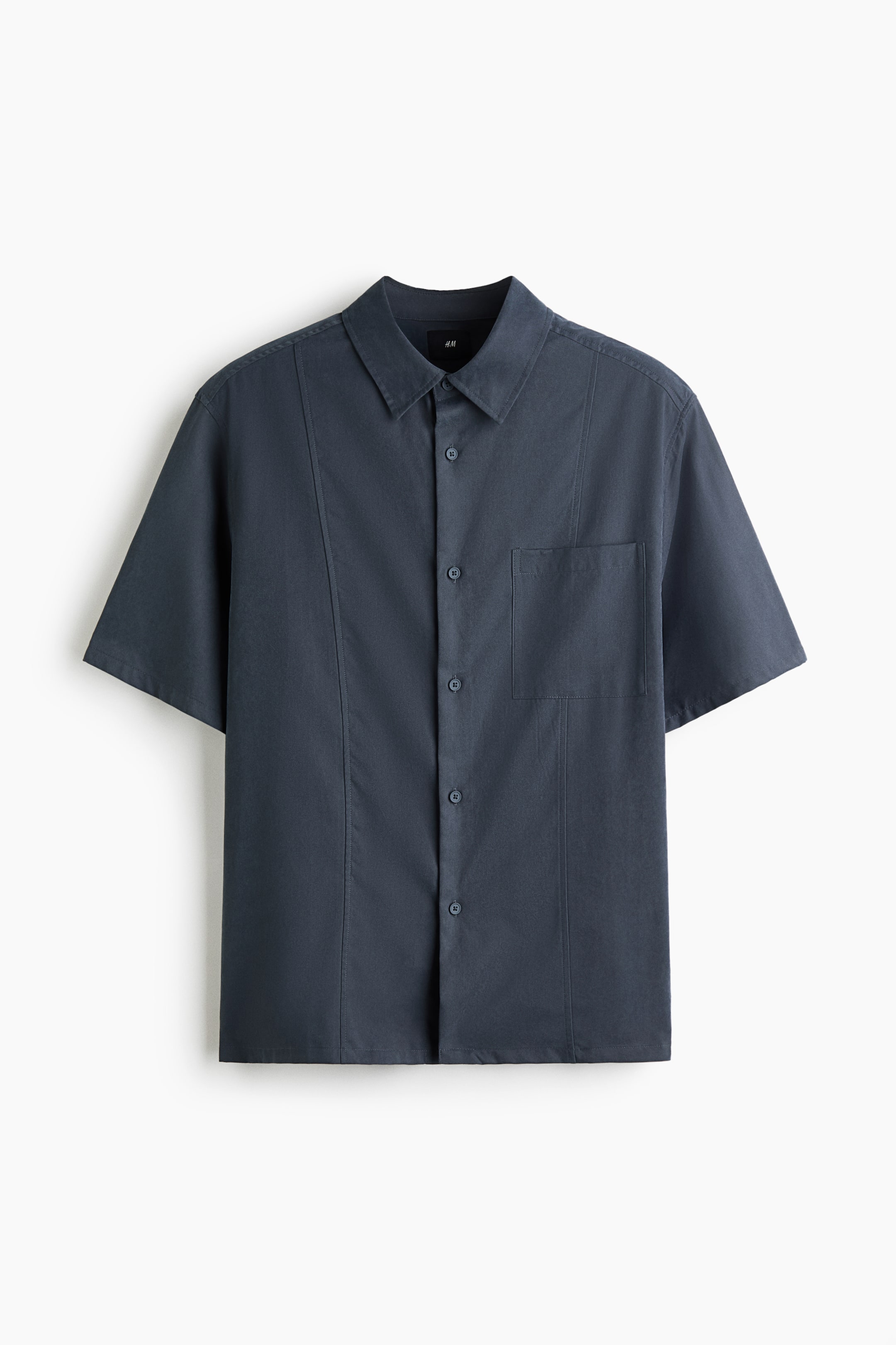 View larger image: Loose Fit Short-sleeved twill shirt - Dark dusty blue - Men | H&M 1