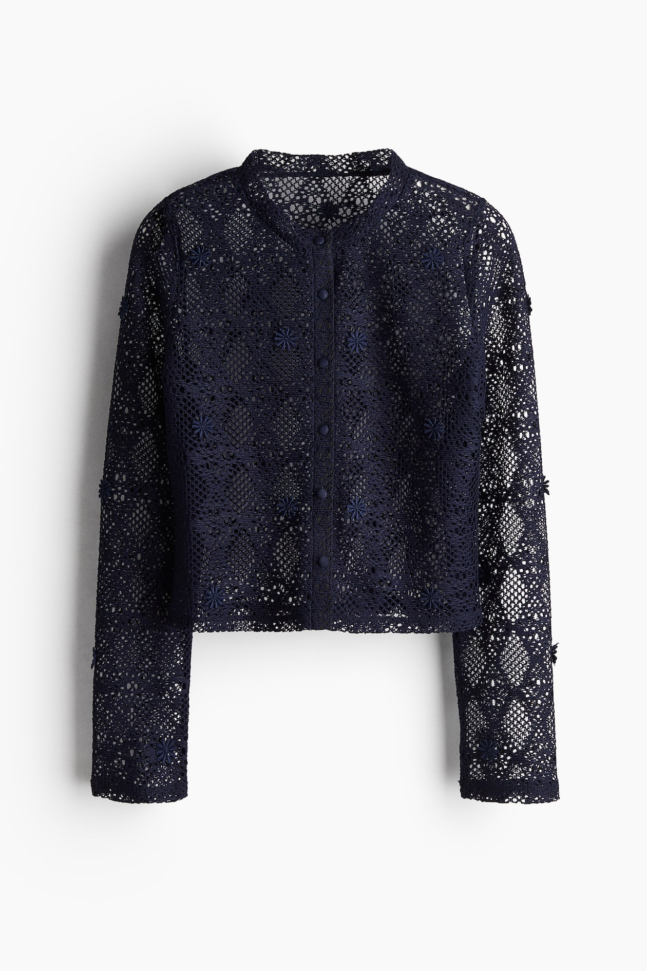 Mesh-Patterned Cardigan