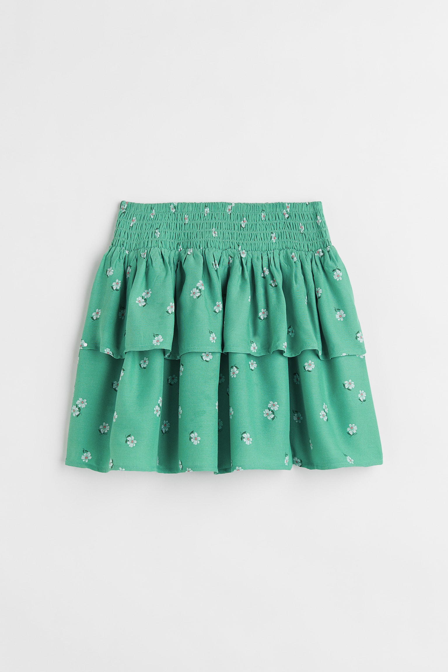 Tiered skirt - Green/Floral - 1