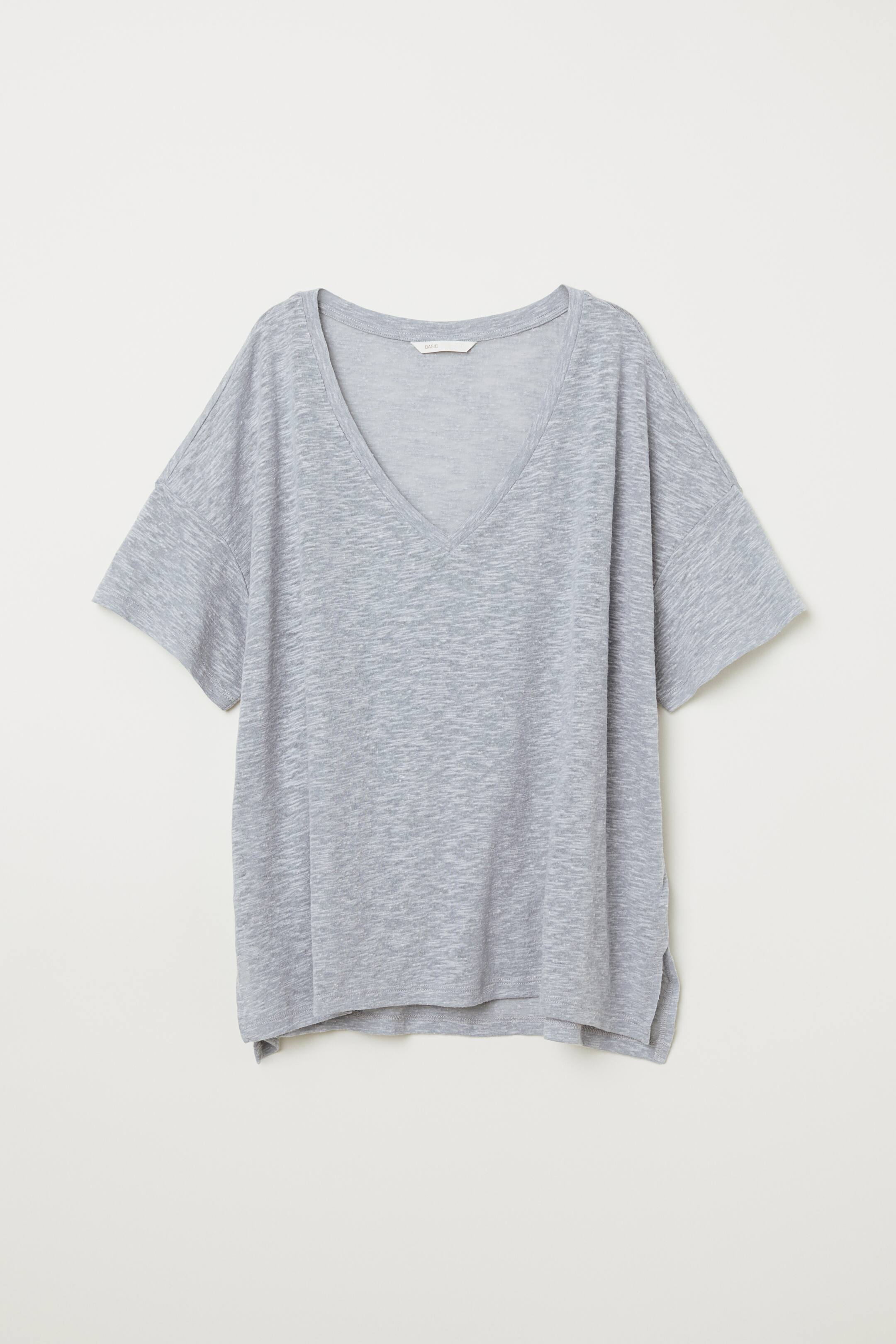 View larger image: V-neck top - Grey marl - Ladies | H&M 1