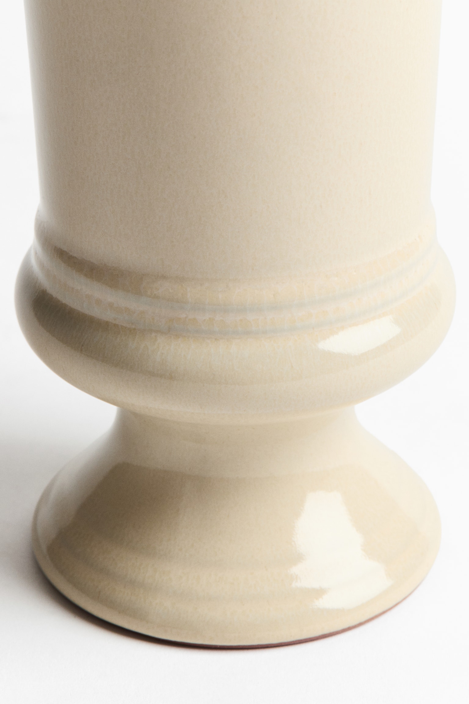 Grand vase en terre cuite avec glaçure réactive - Beige clair - 7