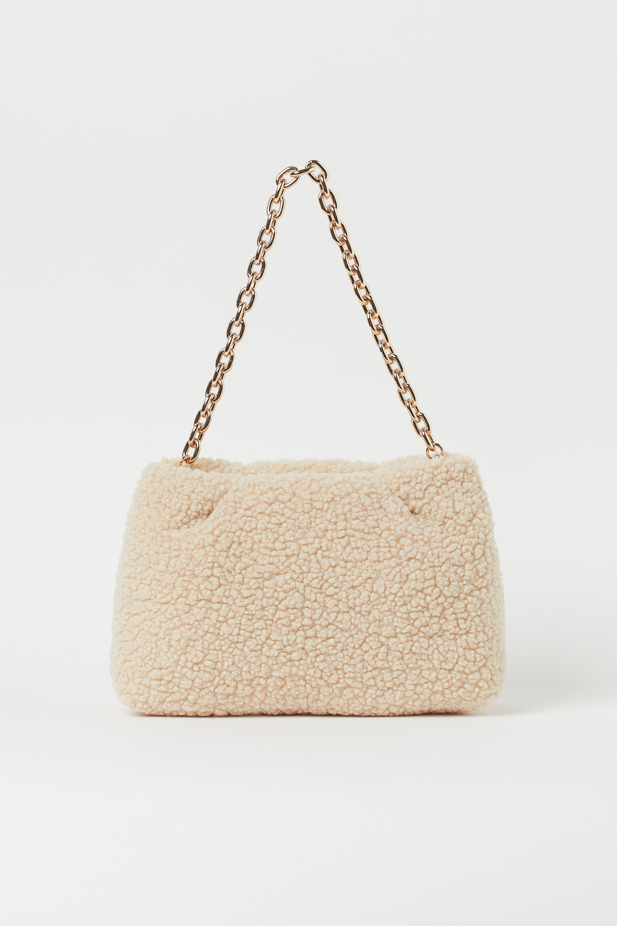 View larger image: Faux Shearling Clutch Bag - Light beige - Ladies | H&M US 1