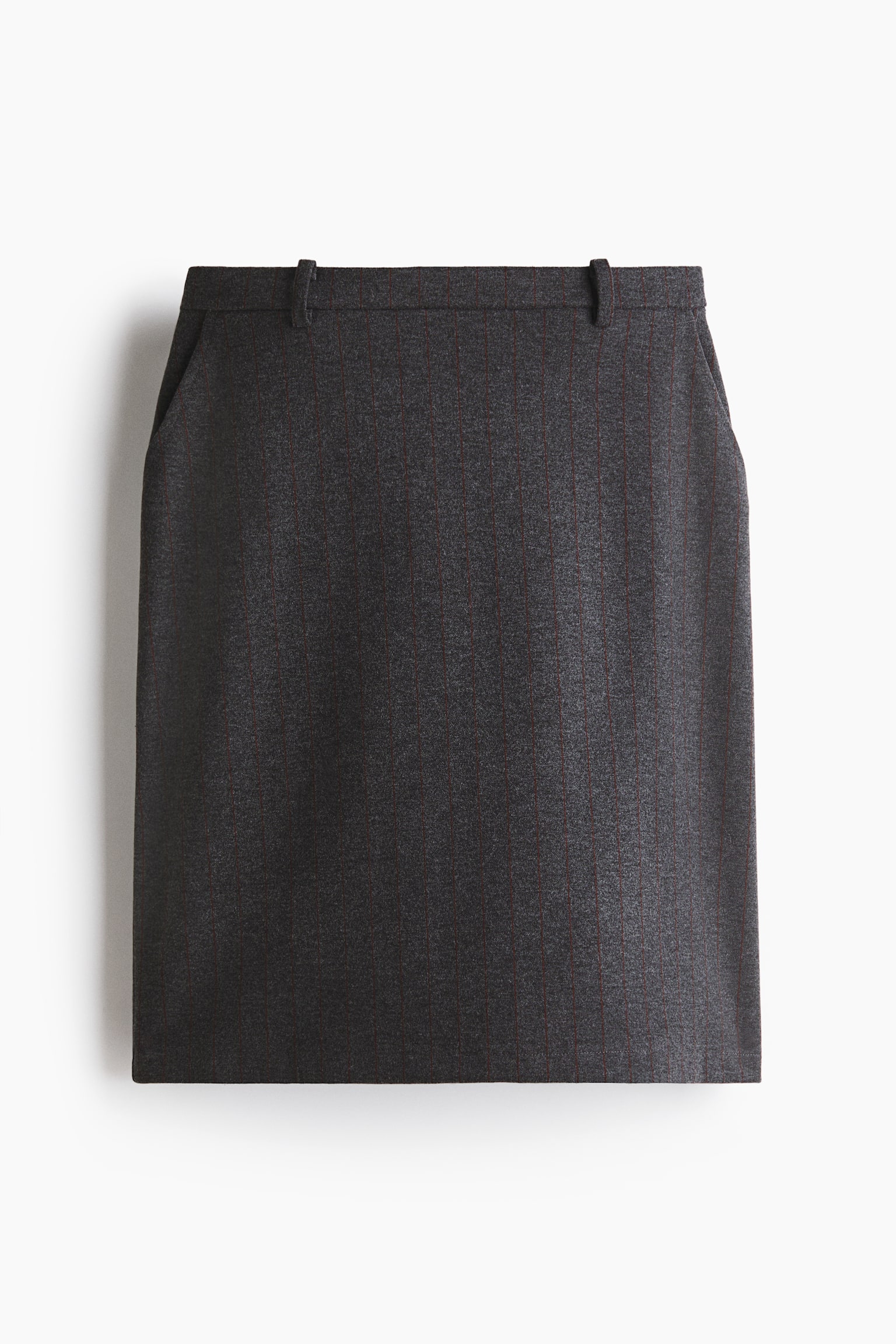 Jersey pencil skirt - Grey marl/Striped/Black/Dark grey