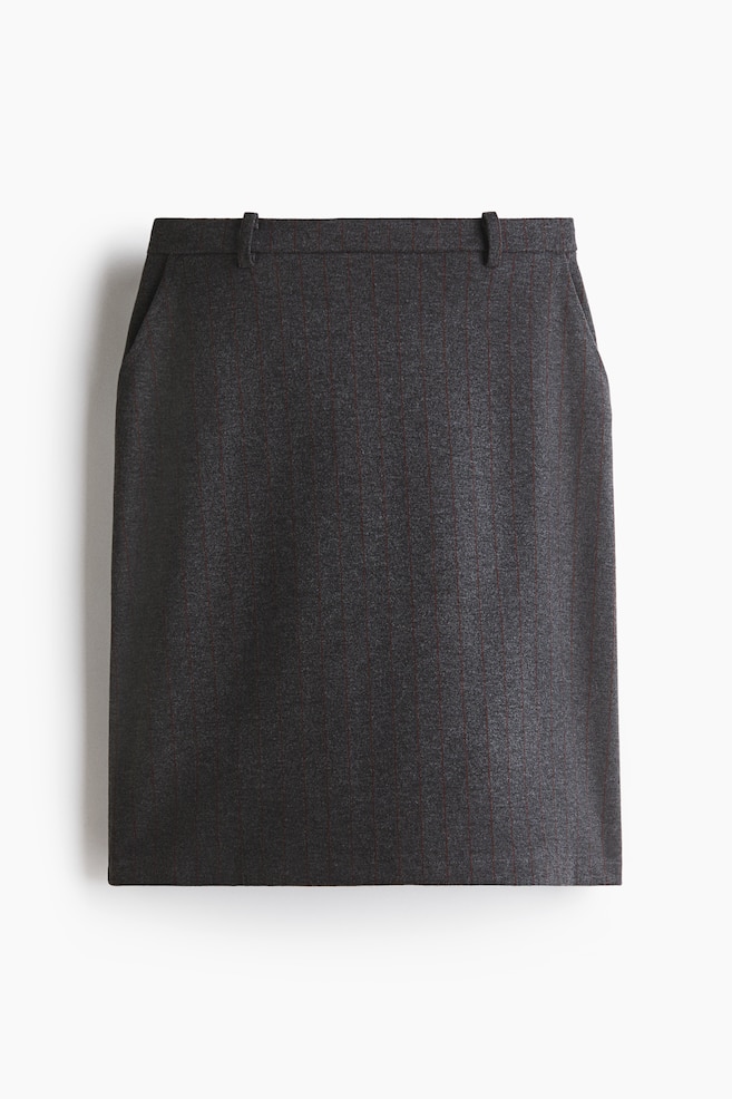 Jersey pencil skirt - Grey marl/Striped/Dark grey - 1