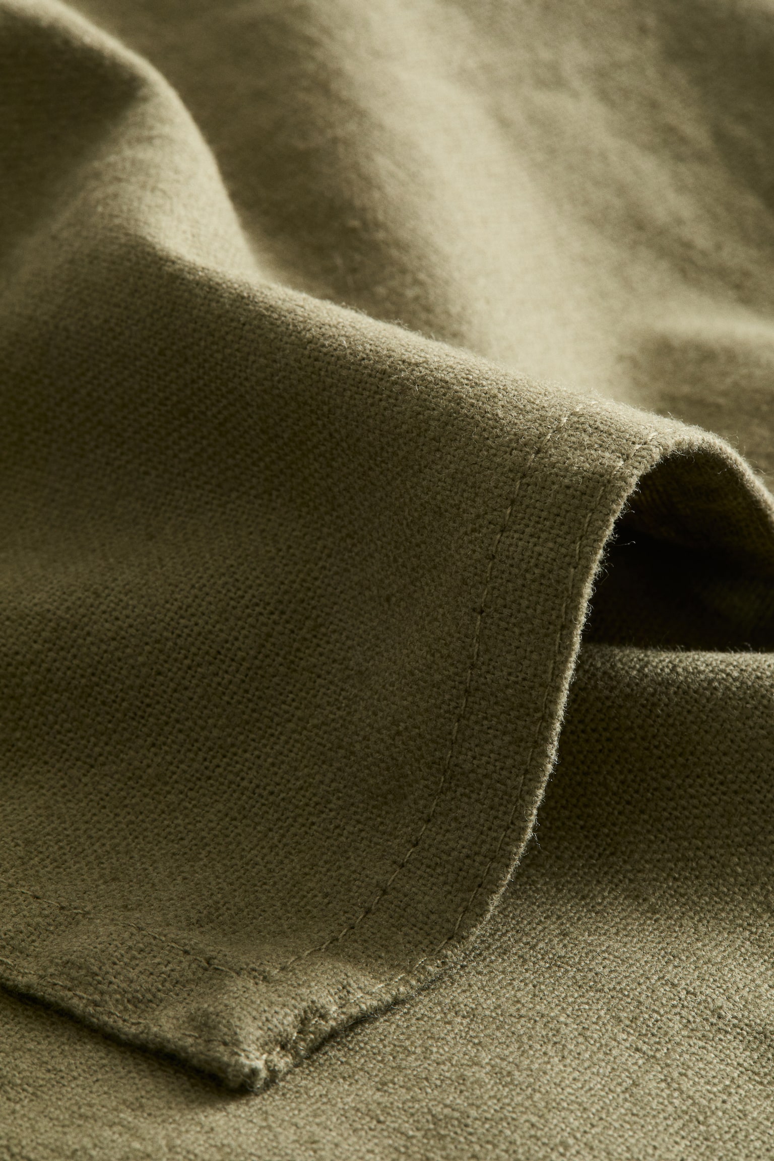 リネンブレンドナプキン 4枚セット - カーキグリーン/モール/ホワイト/イエロー - 3