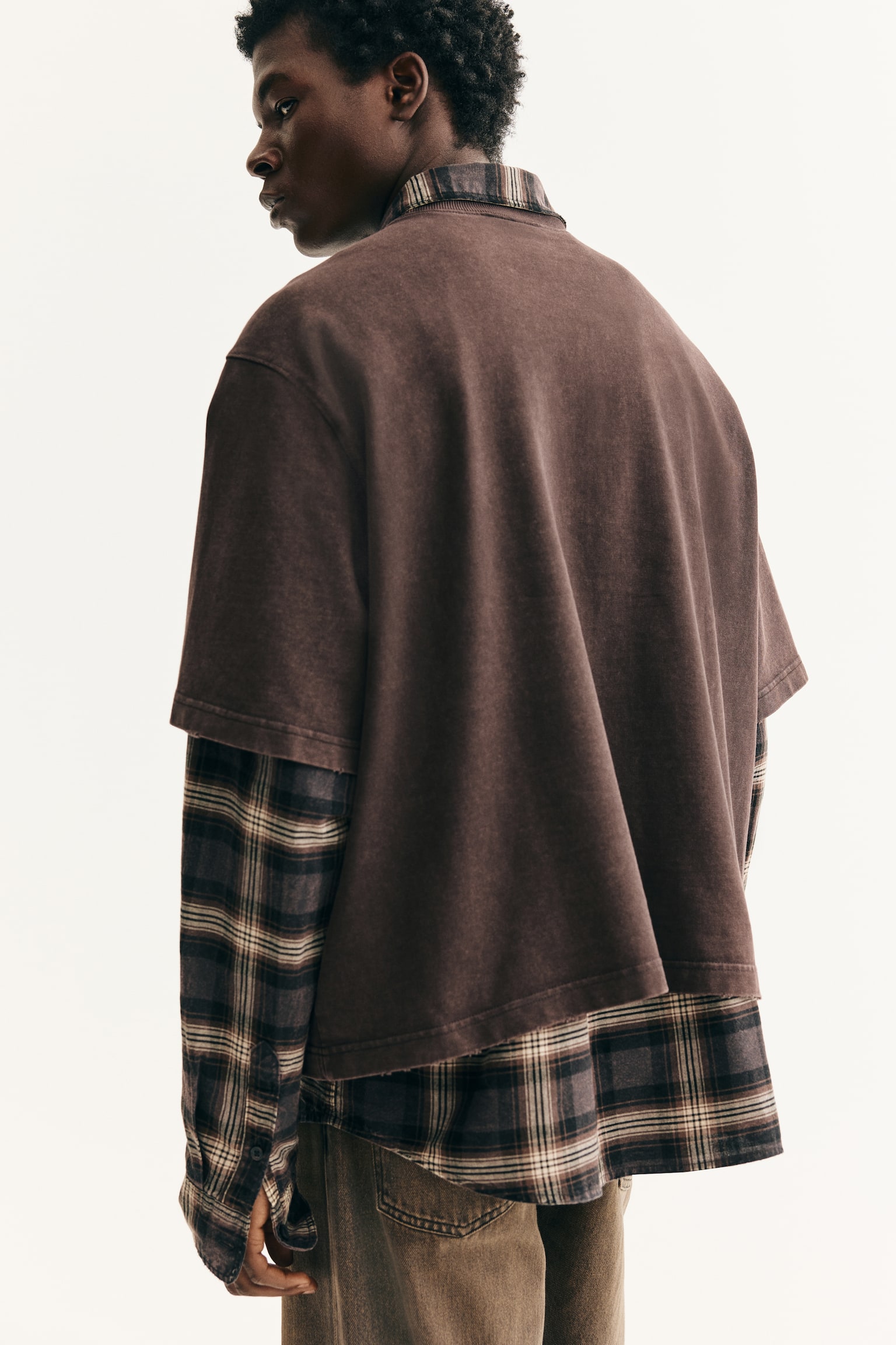 Áo thun lửng Oversized Fit - Màu nâu/Leading The Way - 5