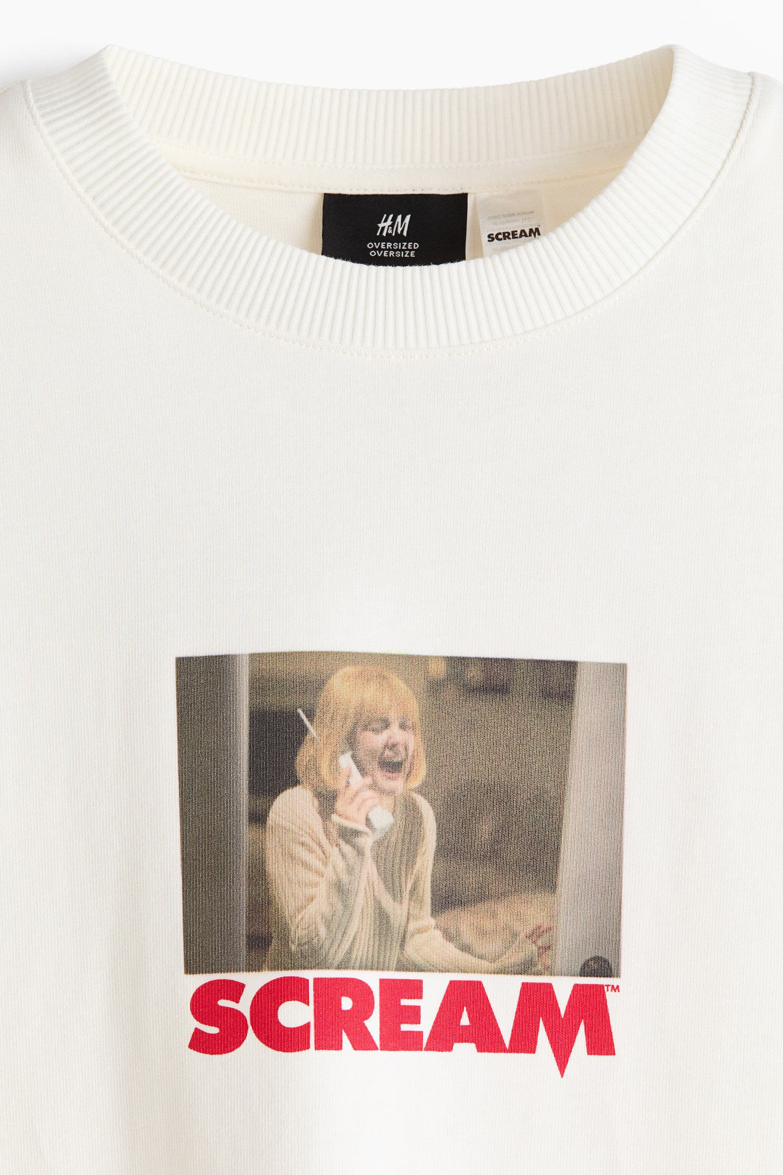 Мужская футболка H&M Oversized Boxy Printed Cotton, цвет: Белый — фото 7