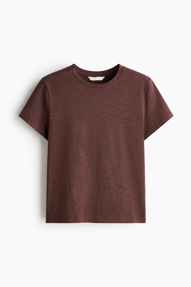 Figurbetontes T-Shirt - Braun/Elfenbein/Schwarz/Dunkelbeige - 1