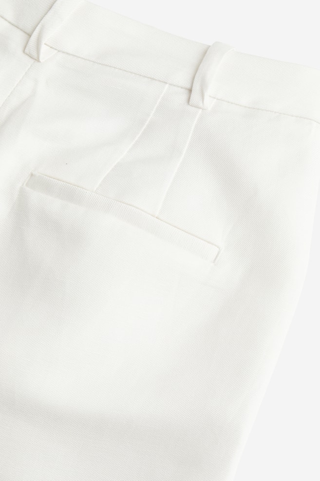 Linen-blend tailored trousers - White/Light beige - 4