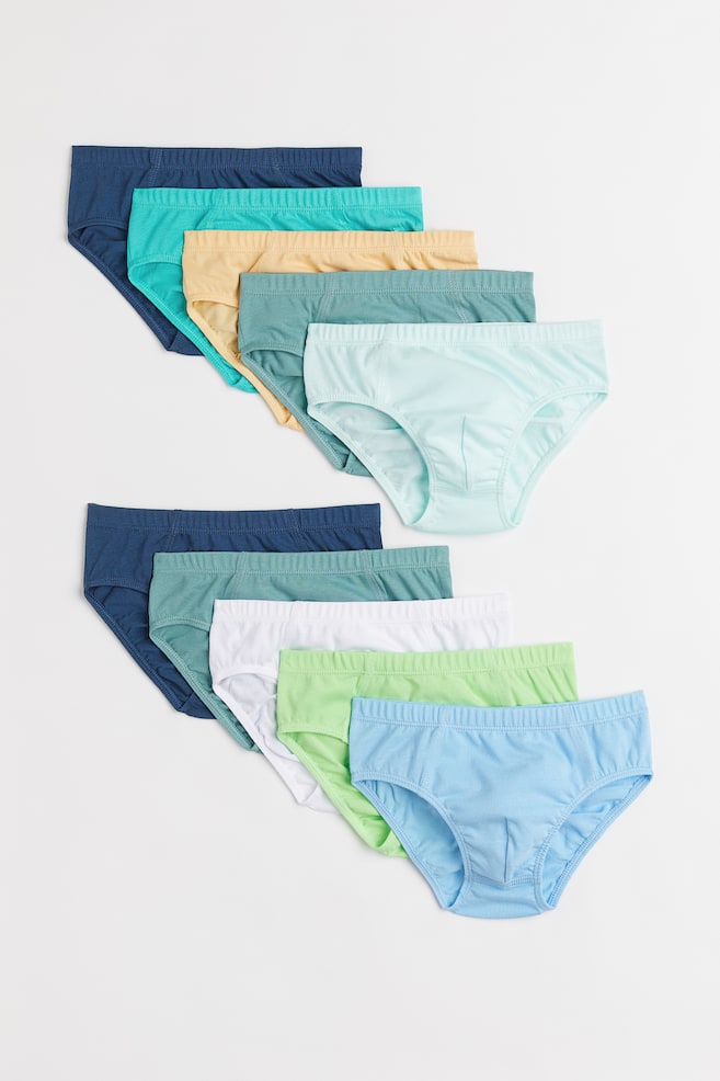 10-pack boys’ briefs - Turquoise/Blue/Light yellow/Turquoise/Blue/Red/Orange/Light blue/Navy blue - 1