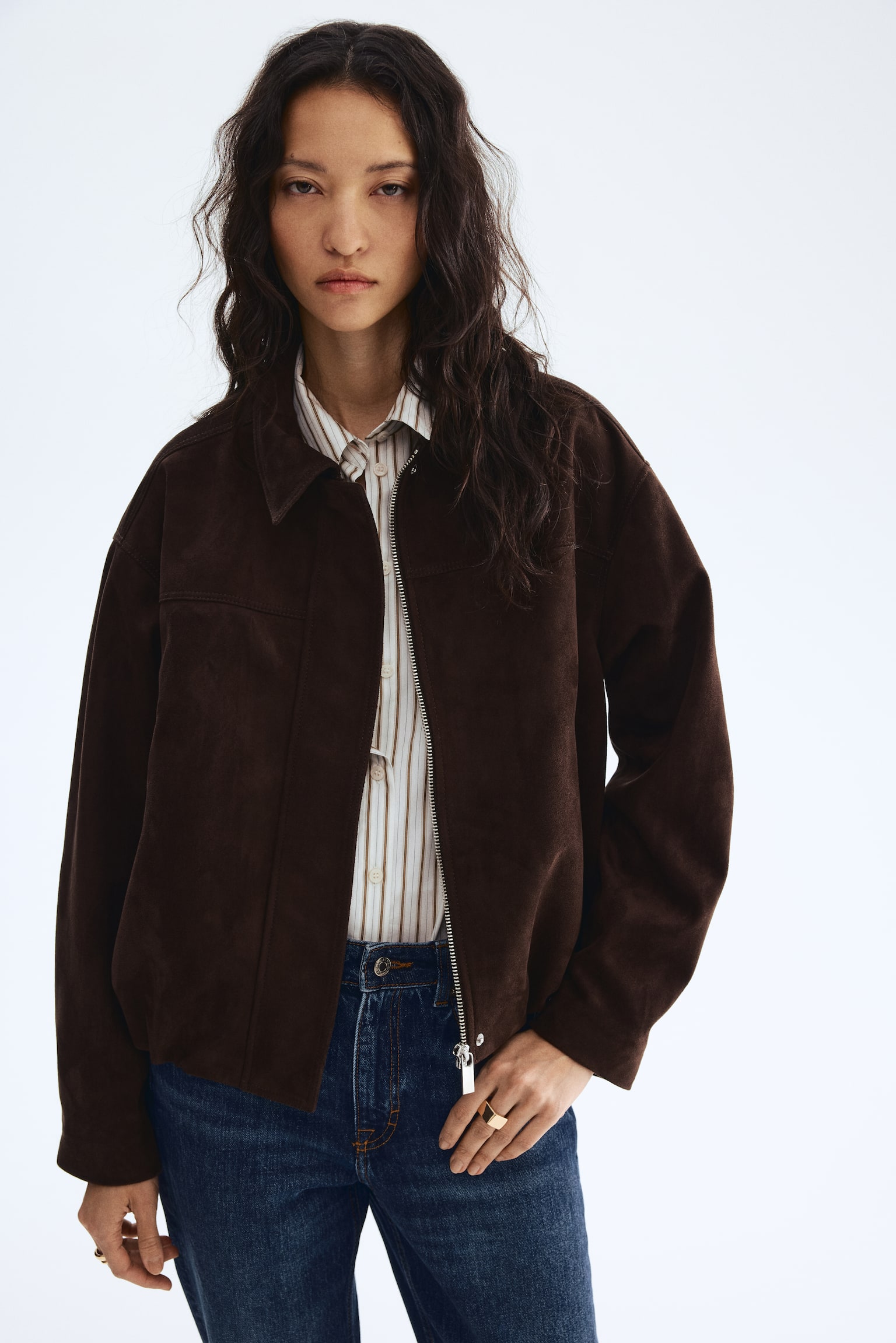 Gepeachte Jacke - Dunkelbraun/Braun - 5