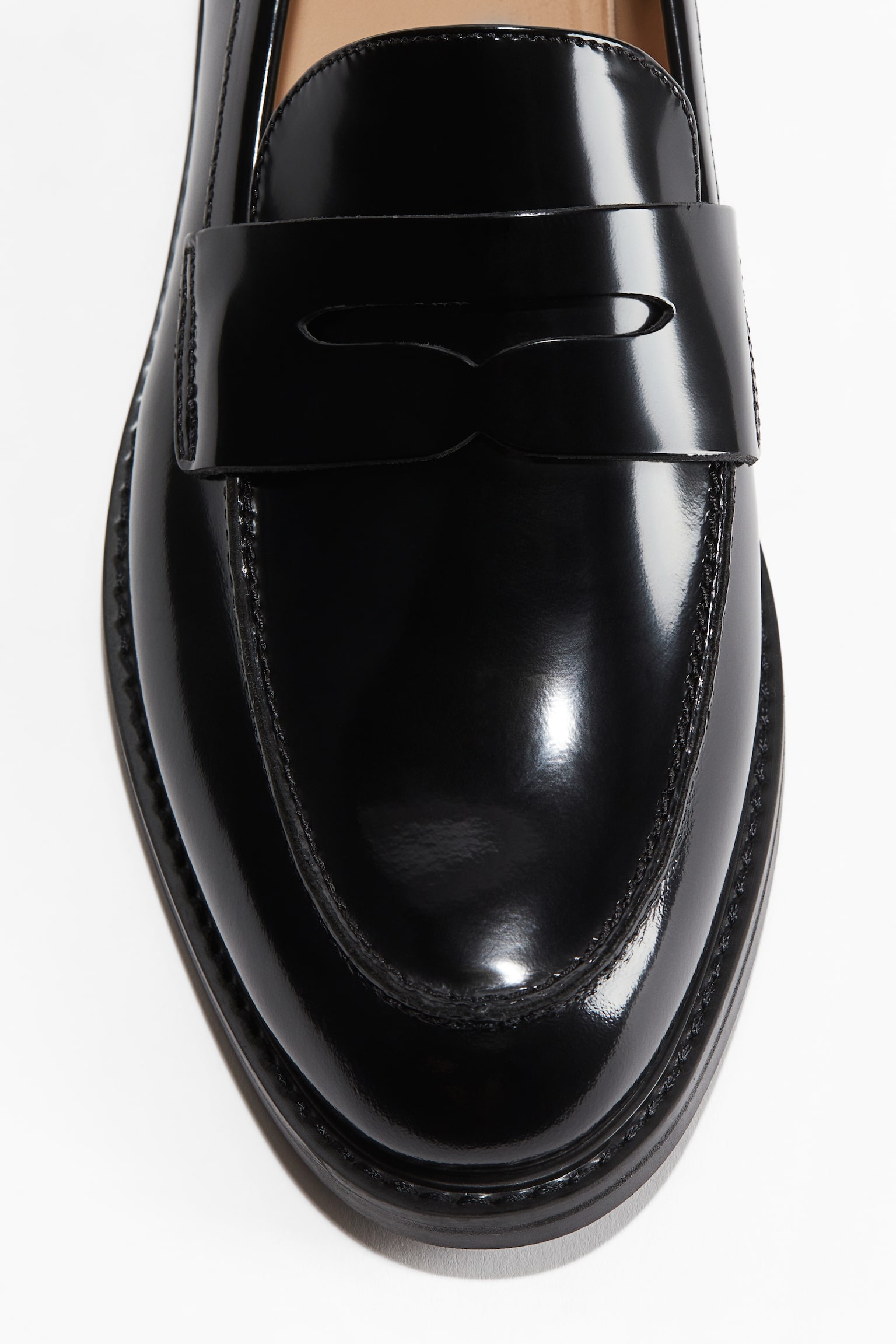 Loafers em pele - Preto - 3