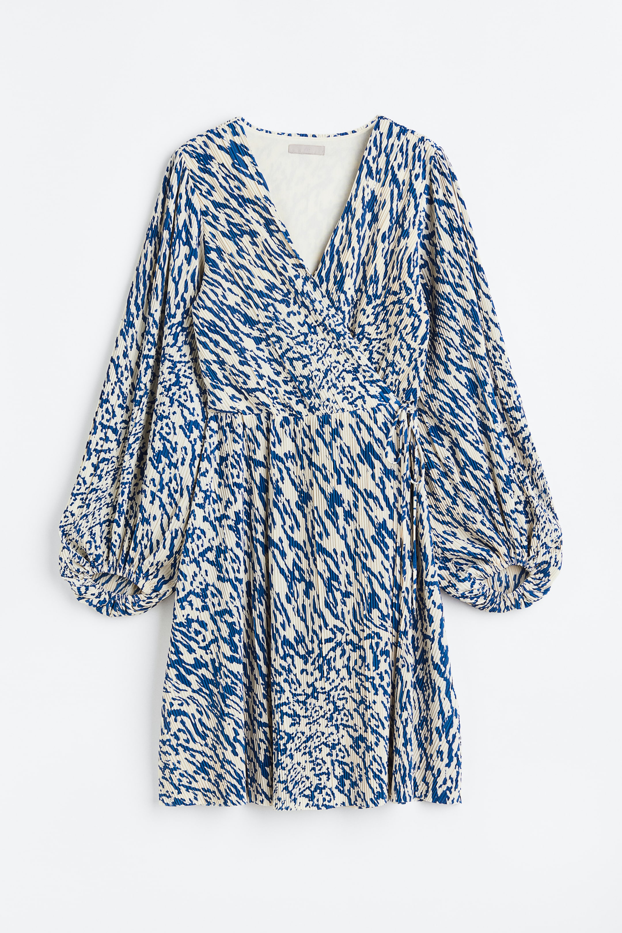 Xem ảnh lớn hơn: Váy đáp chéo, xếp ly - Màu xanh dương/Hoa văn - Ladies | H&M VN 1