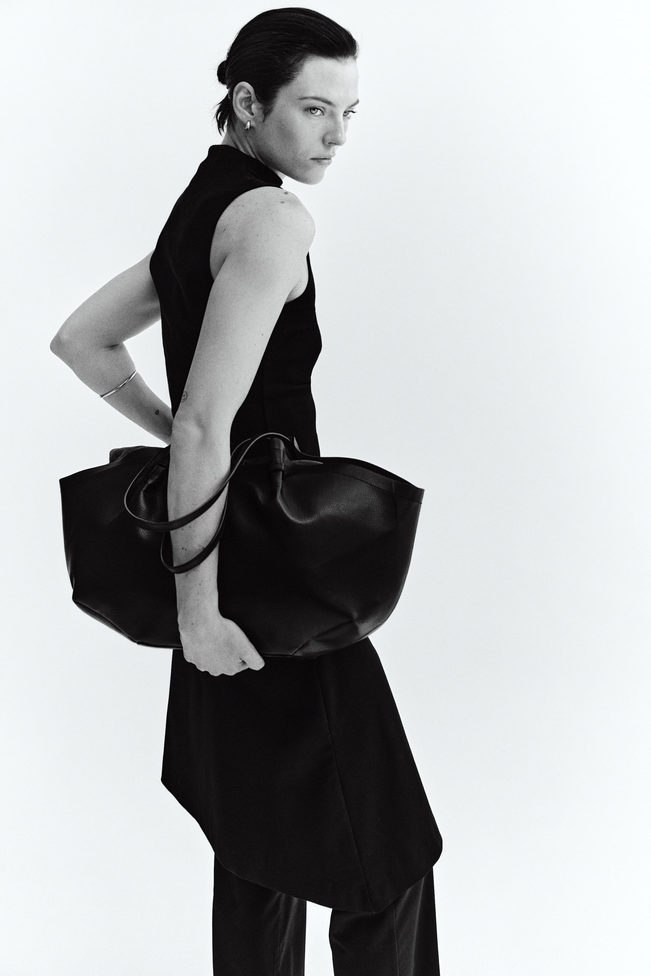 Silk-Blend Mock Turtleneck Top
