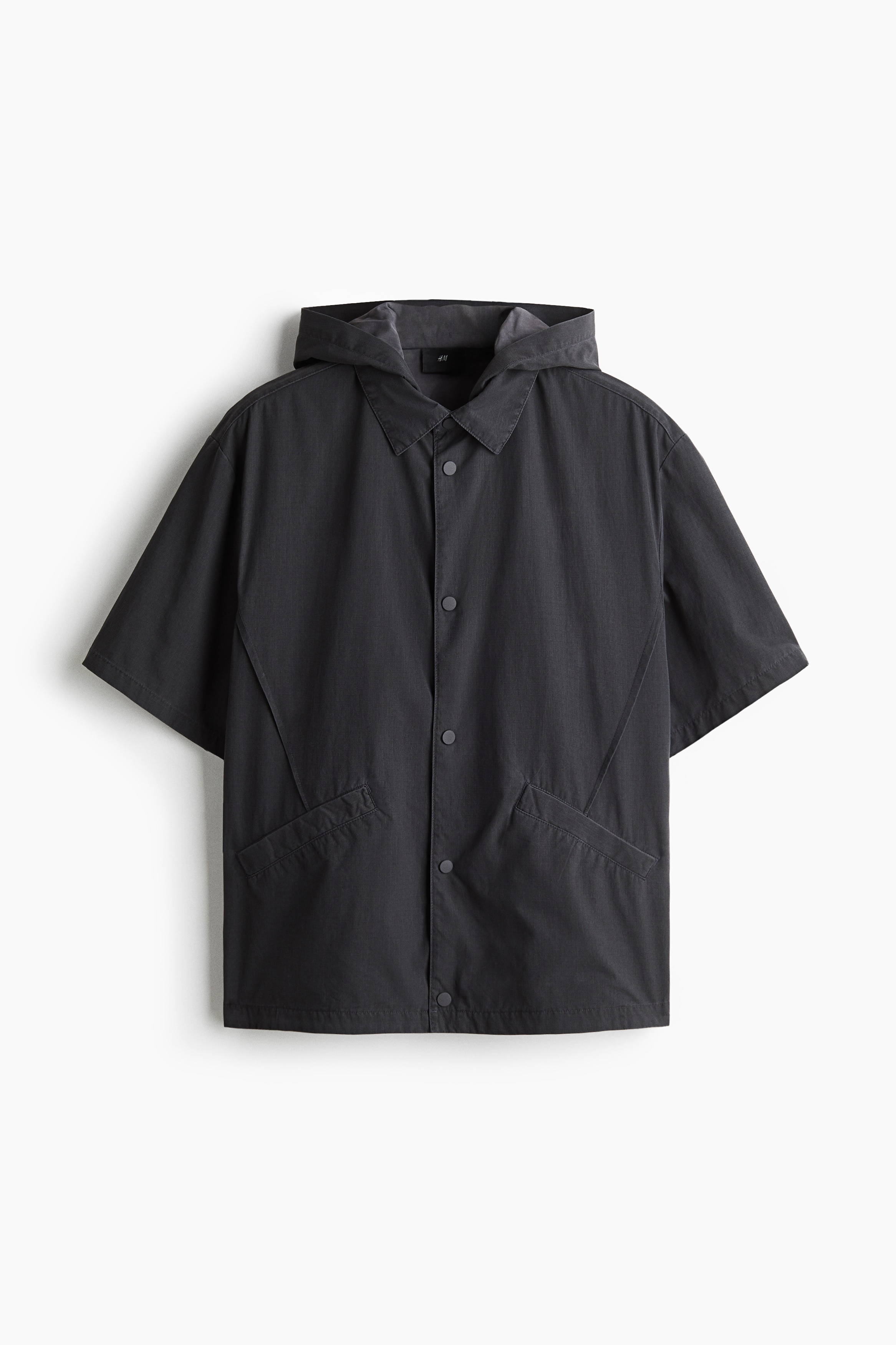Loose Fit Short-sleeved nylon jacket - Dark grey